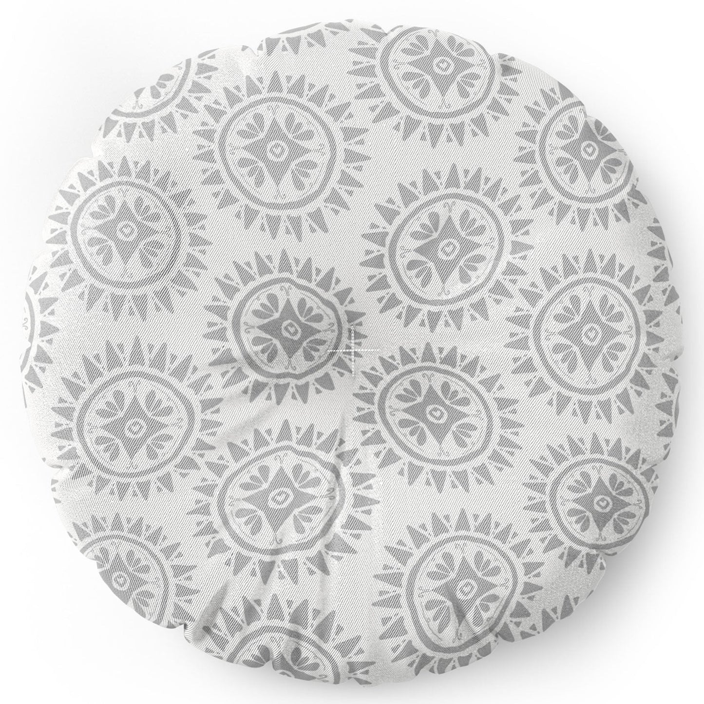 Allyson Johnson Grey Medallion Pattern Floor Pillow Round