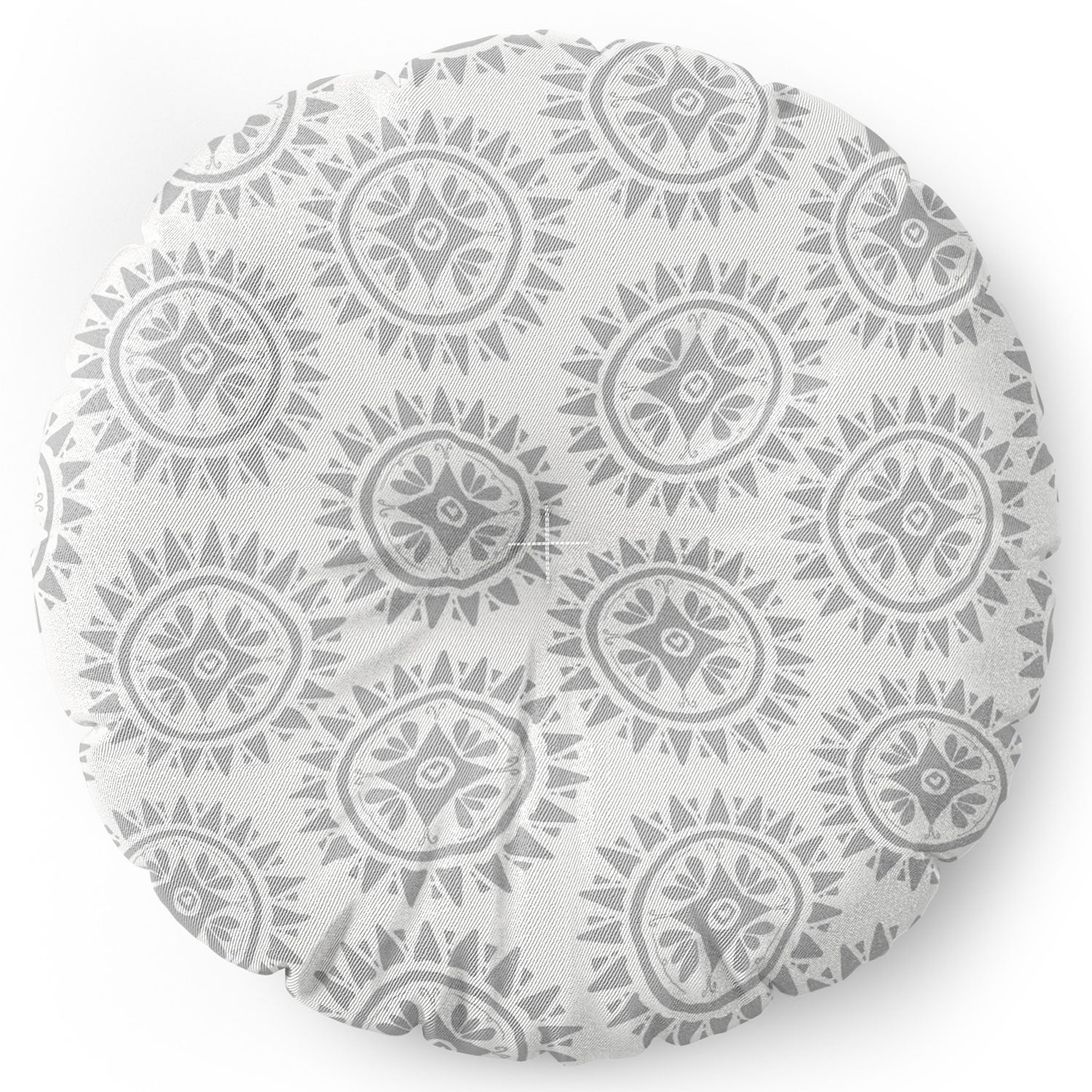 Allyson Johnson Grey Medallion Pattern Floor Pillow Round