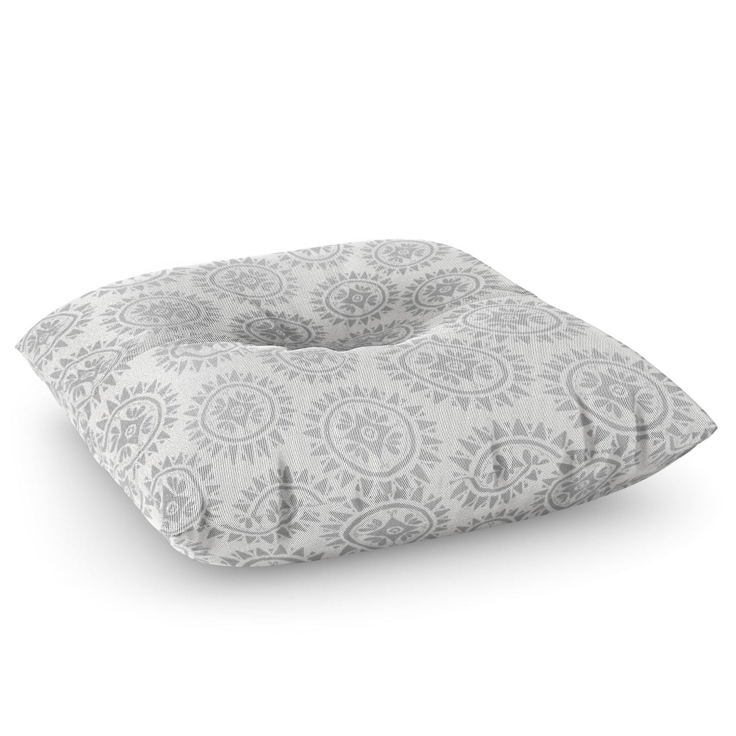 Allyson Johnson Grey Medallion Pattern Floor Pillow Square