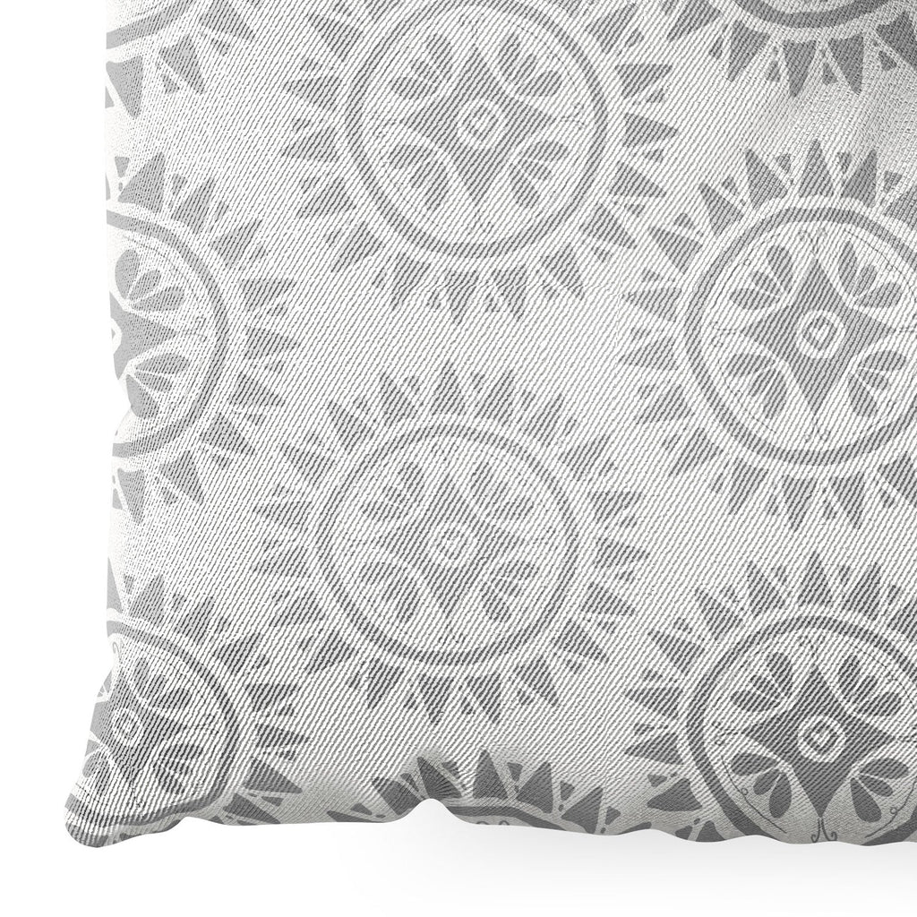 Allyson Johnson Grey Medallion Pattern Floor Pillow Square