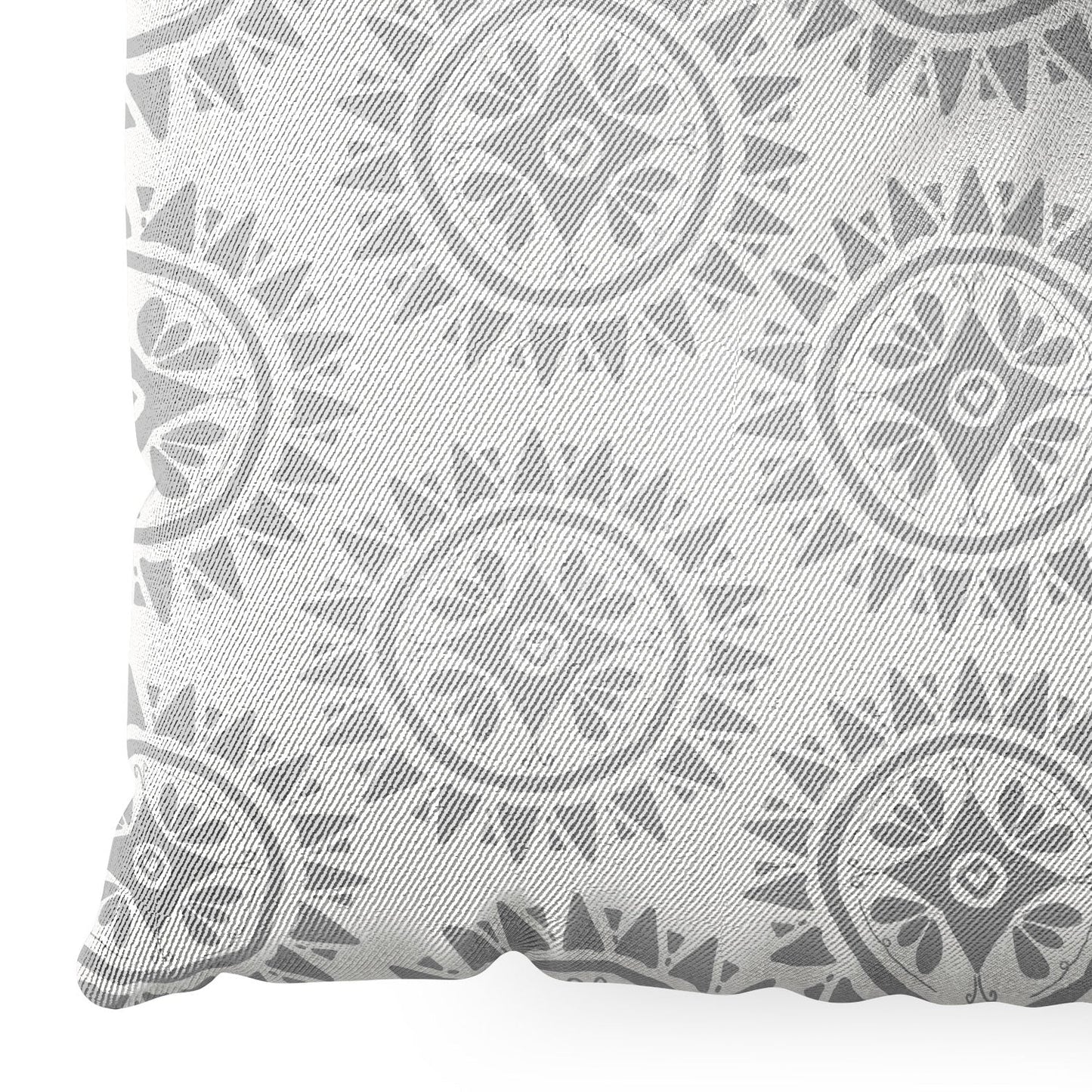 Allyson Johnson Grey Medallion Pattern Floor Pillow Square
