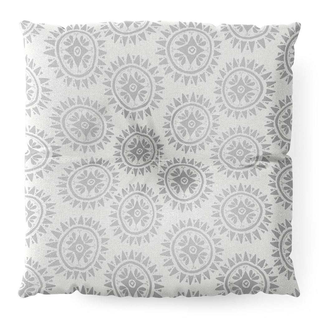 Allyson Johnson Grey Medallion Pattern Floor Pillow Square