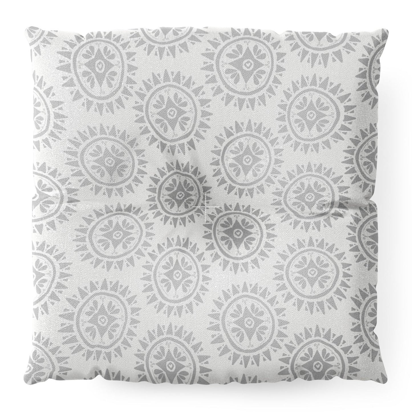 Allyson Johnson Grey Medallion Pattern Floor Pillow Square