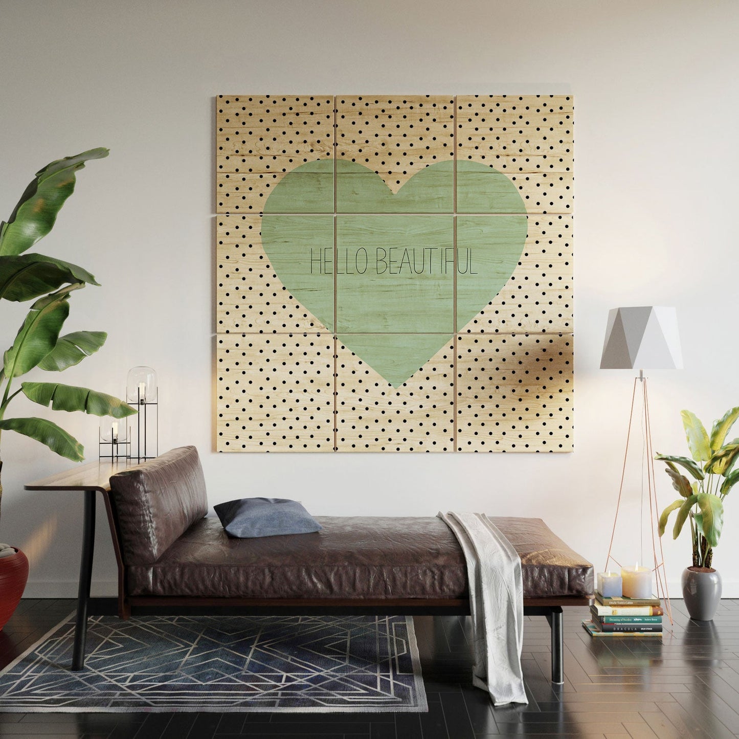 Allyson Johnson Hello Beautiful Heart Wood Wall Mural
