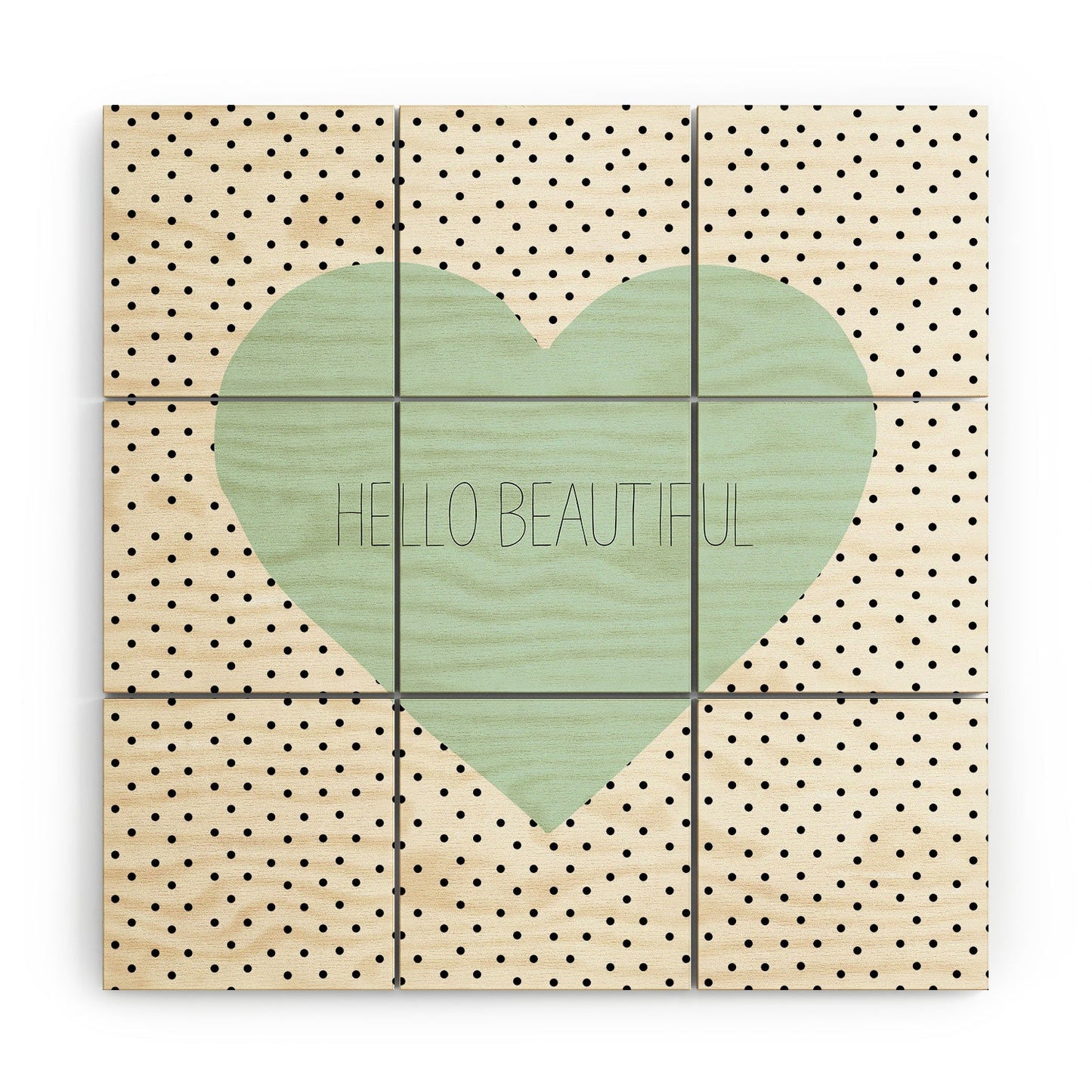 Allyson Johnson Hello Beautiful Heart Wood Wall Mural