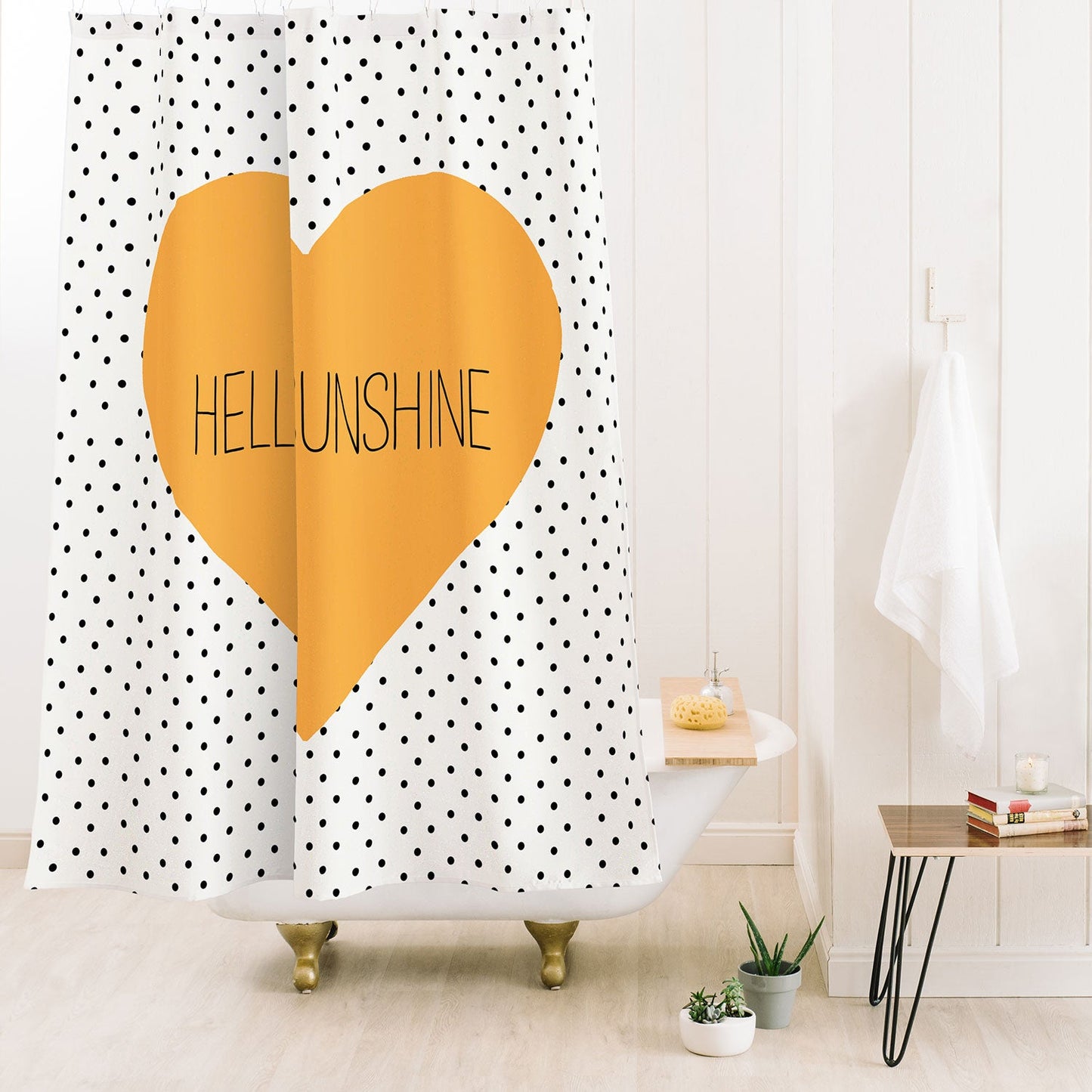 Allyson Johnson Hello Sunshine Heart Shower Curtain