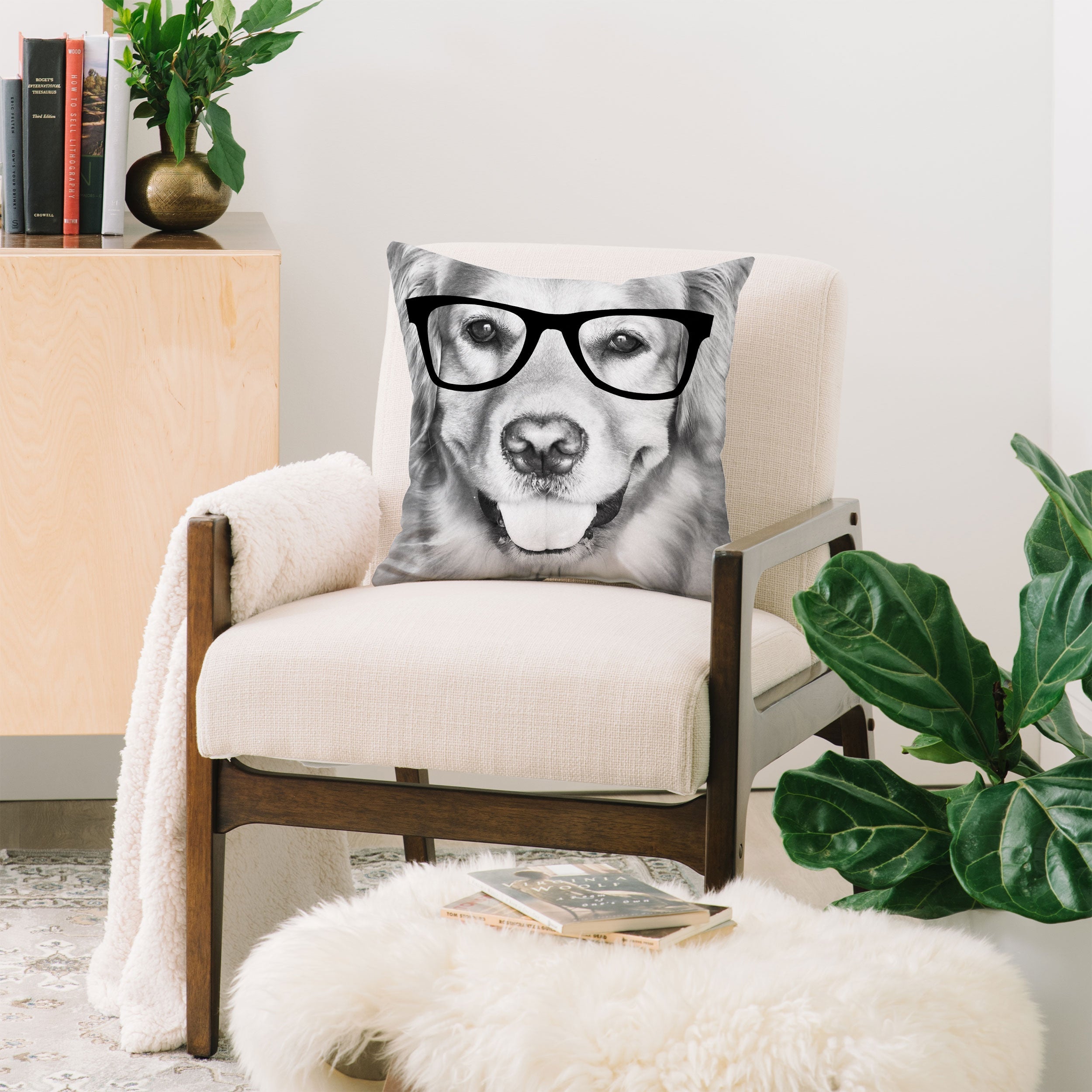 Allyson Johnson Hippest Dog Throw Pillow