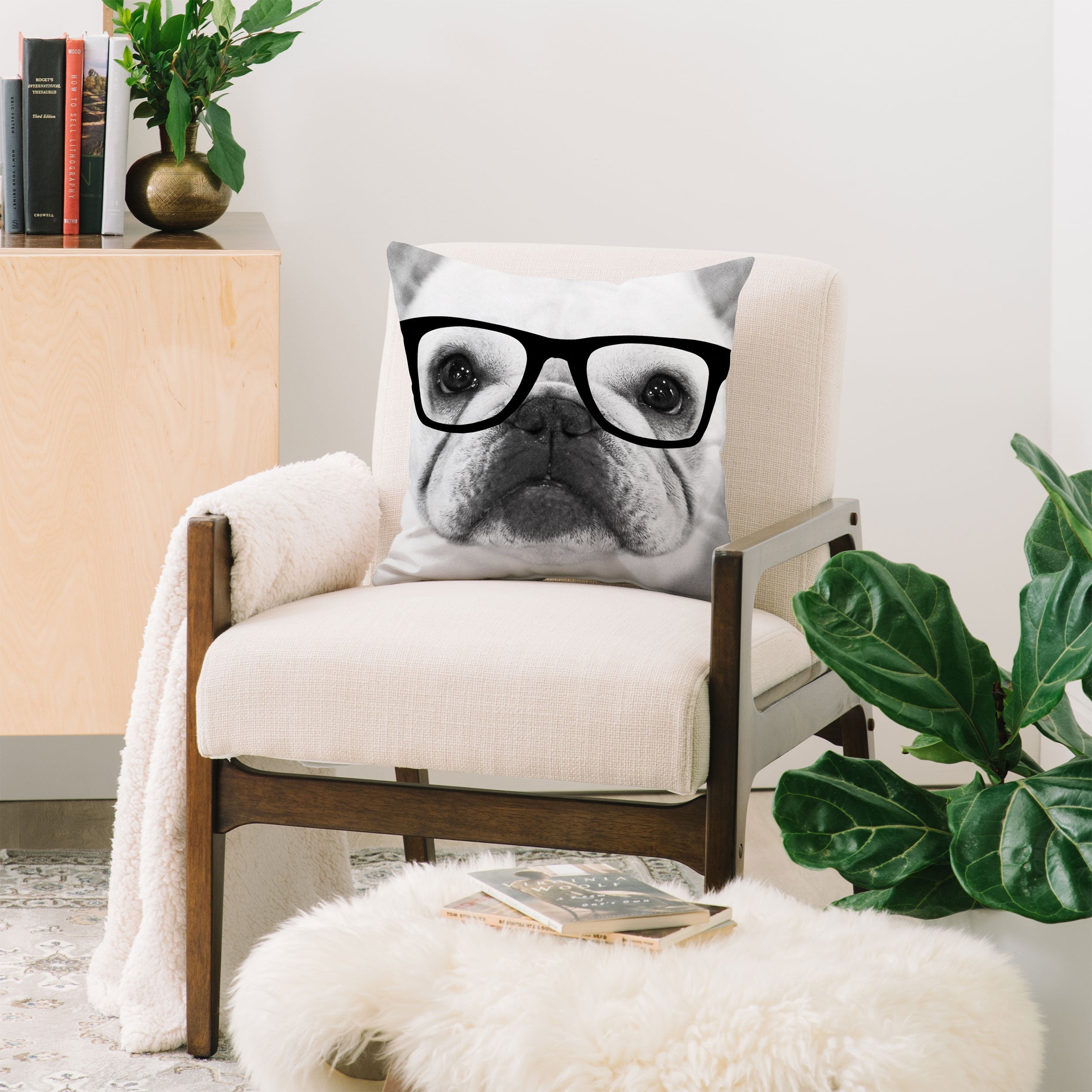 Allyson Johnson Hippest Frenchie Throw Pillow