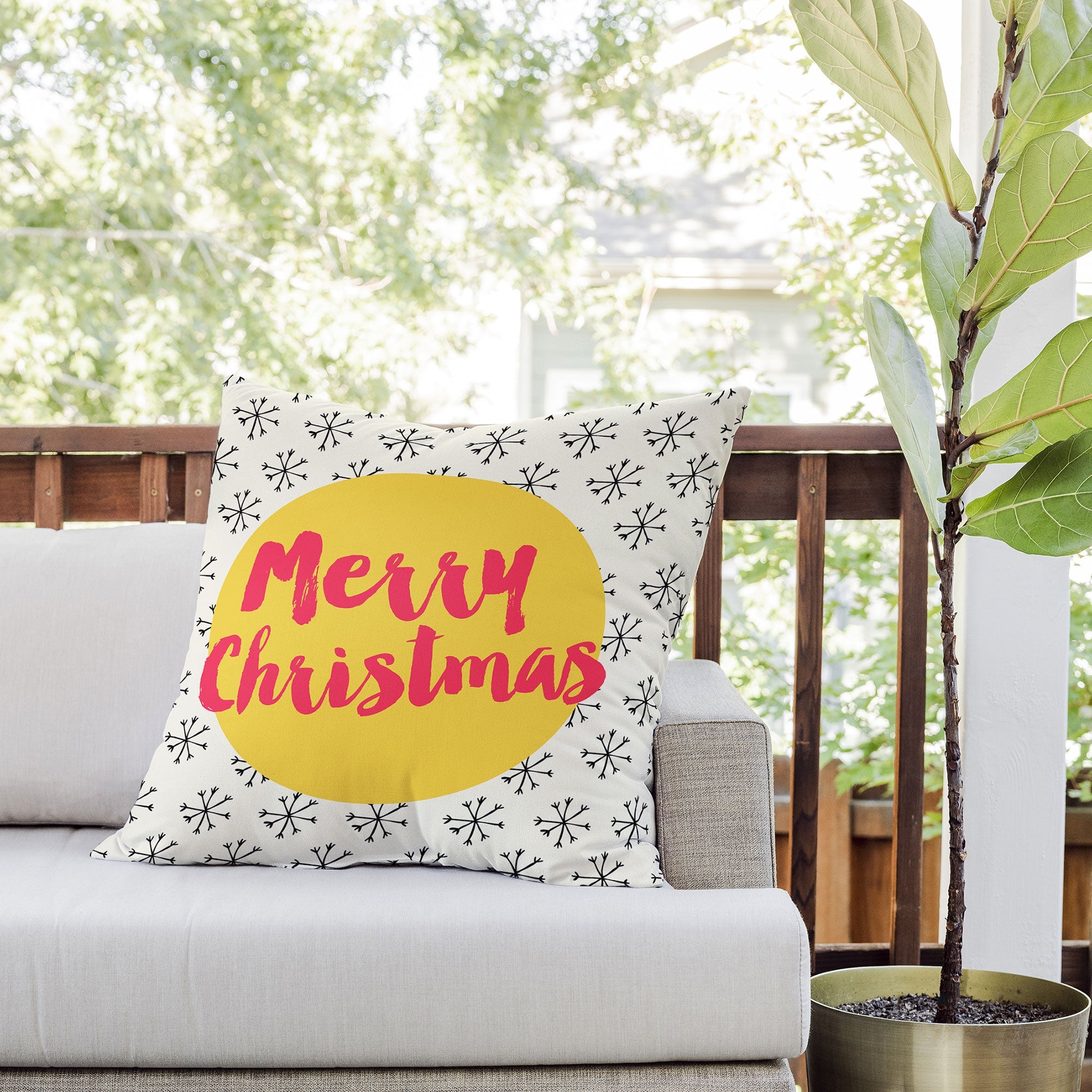 Allyson Johnson Merry Christmas Outdoor Throw Pillow