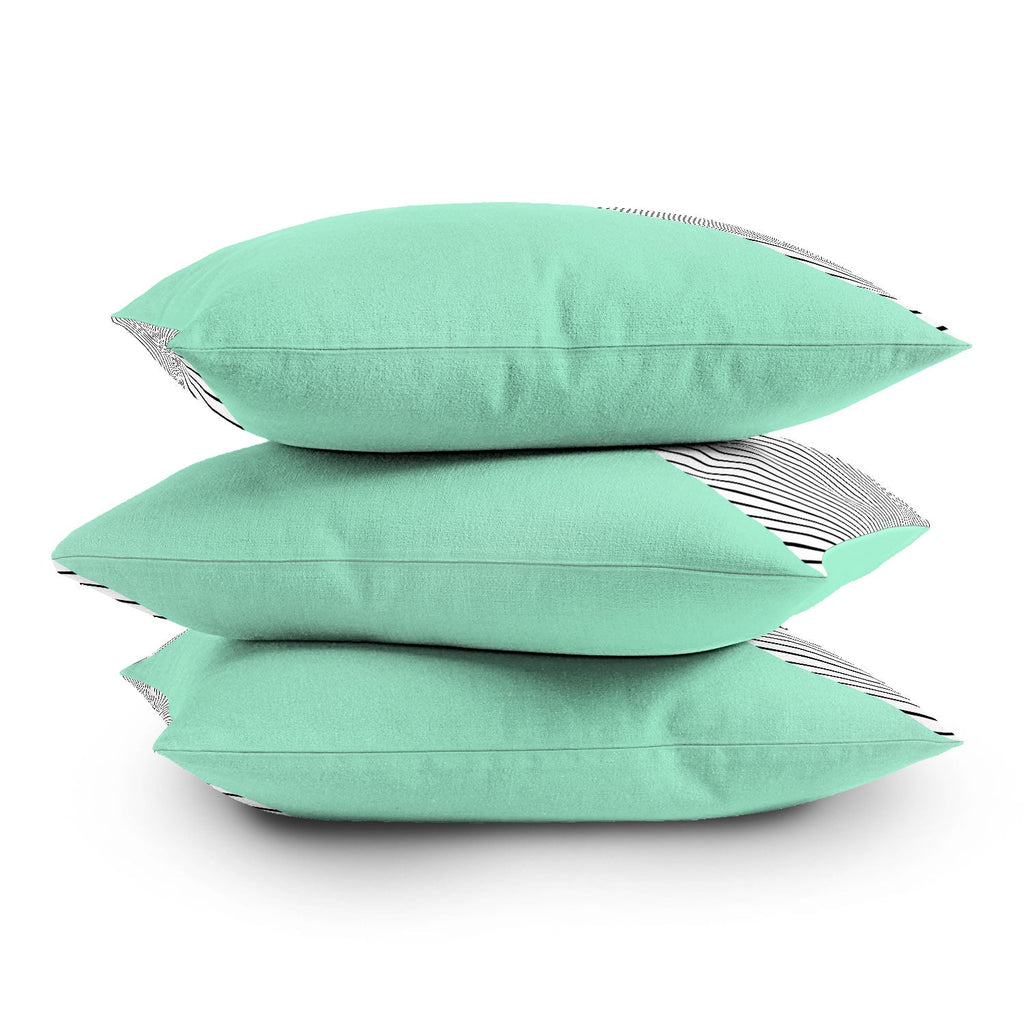 Allyson Johnson Mint and stripes Throw Pillow