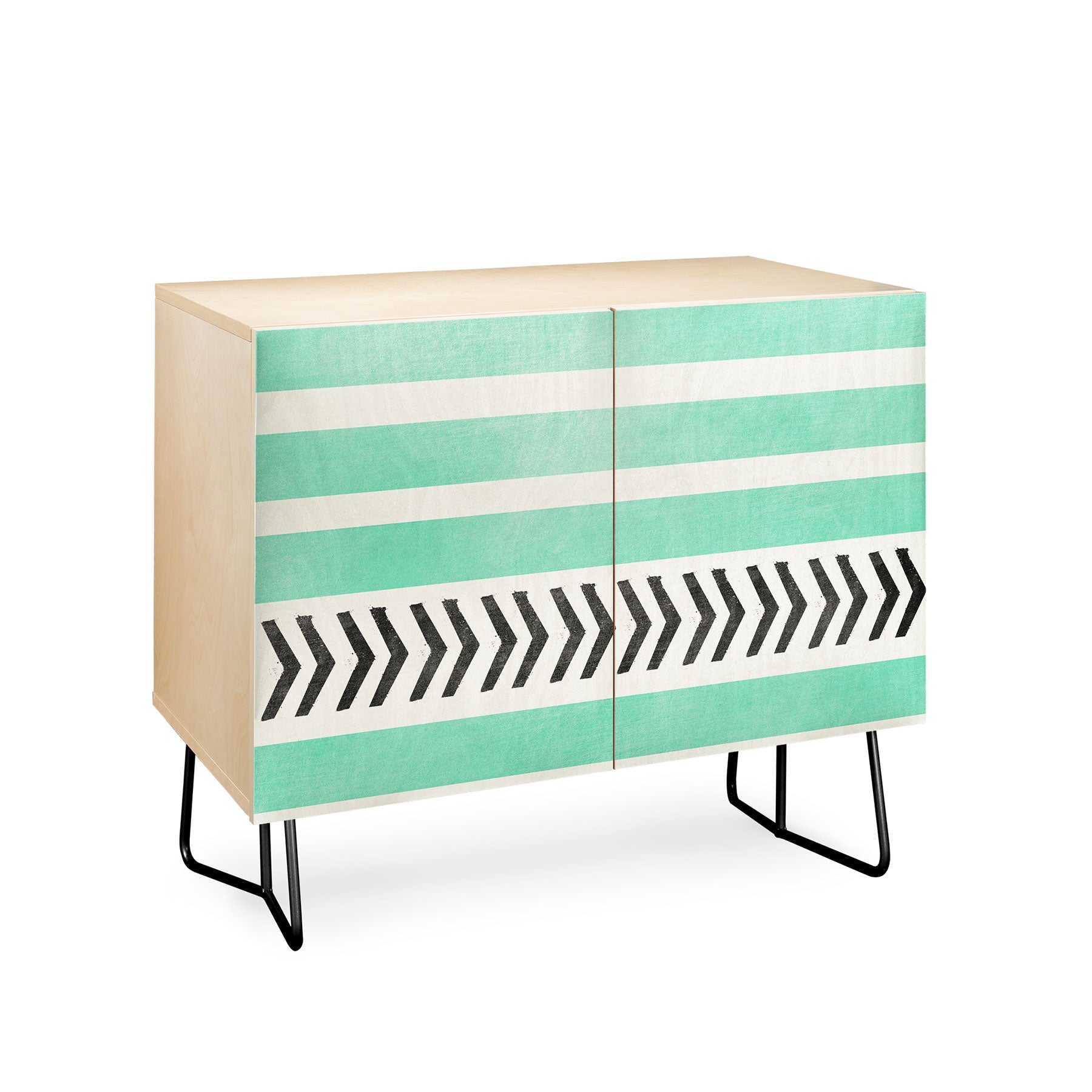 Allyson Johnson Mint Stripes And Arrows Credenza