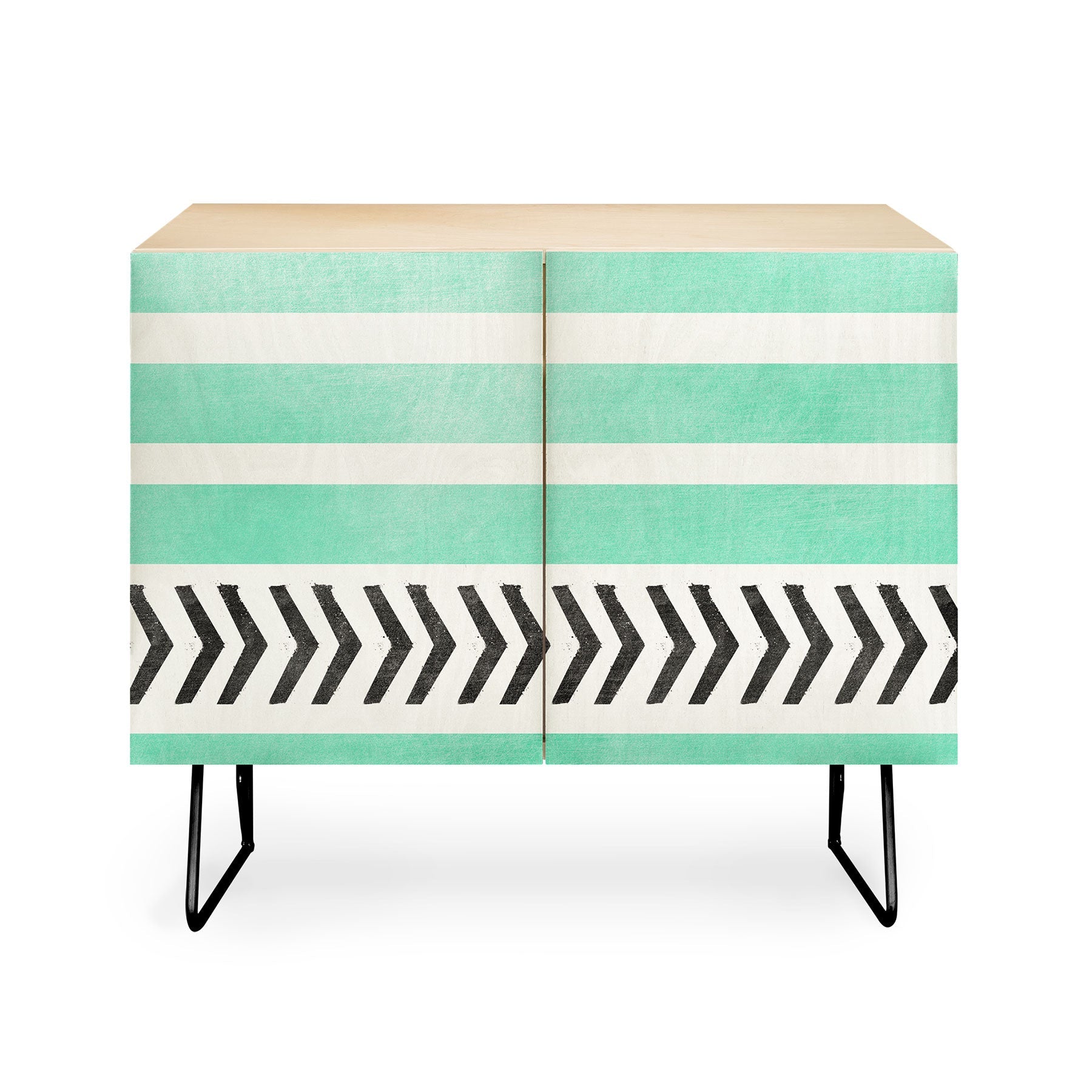 Allyson Johnson Mint Stripes And Arrows Credenza