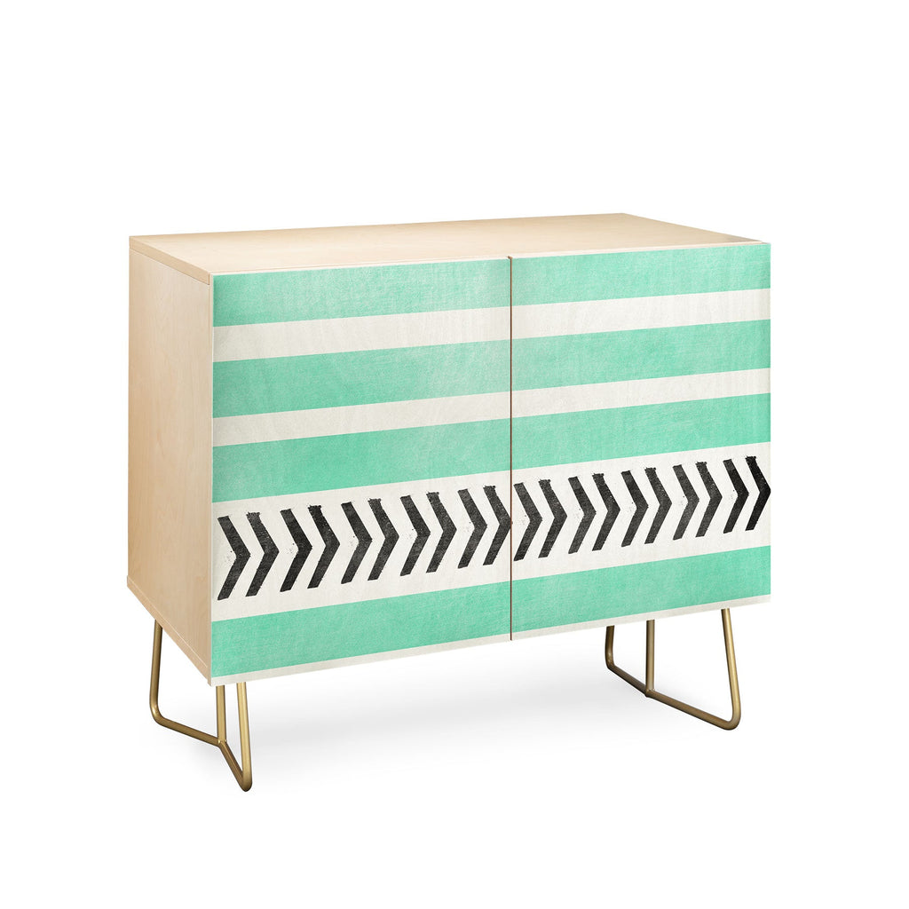 Allyson Johnson Mint Stripes And Arrows Credenza