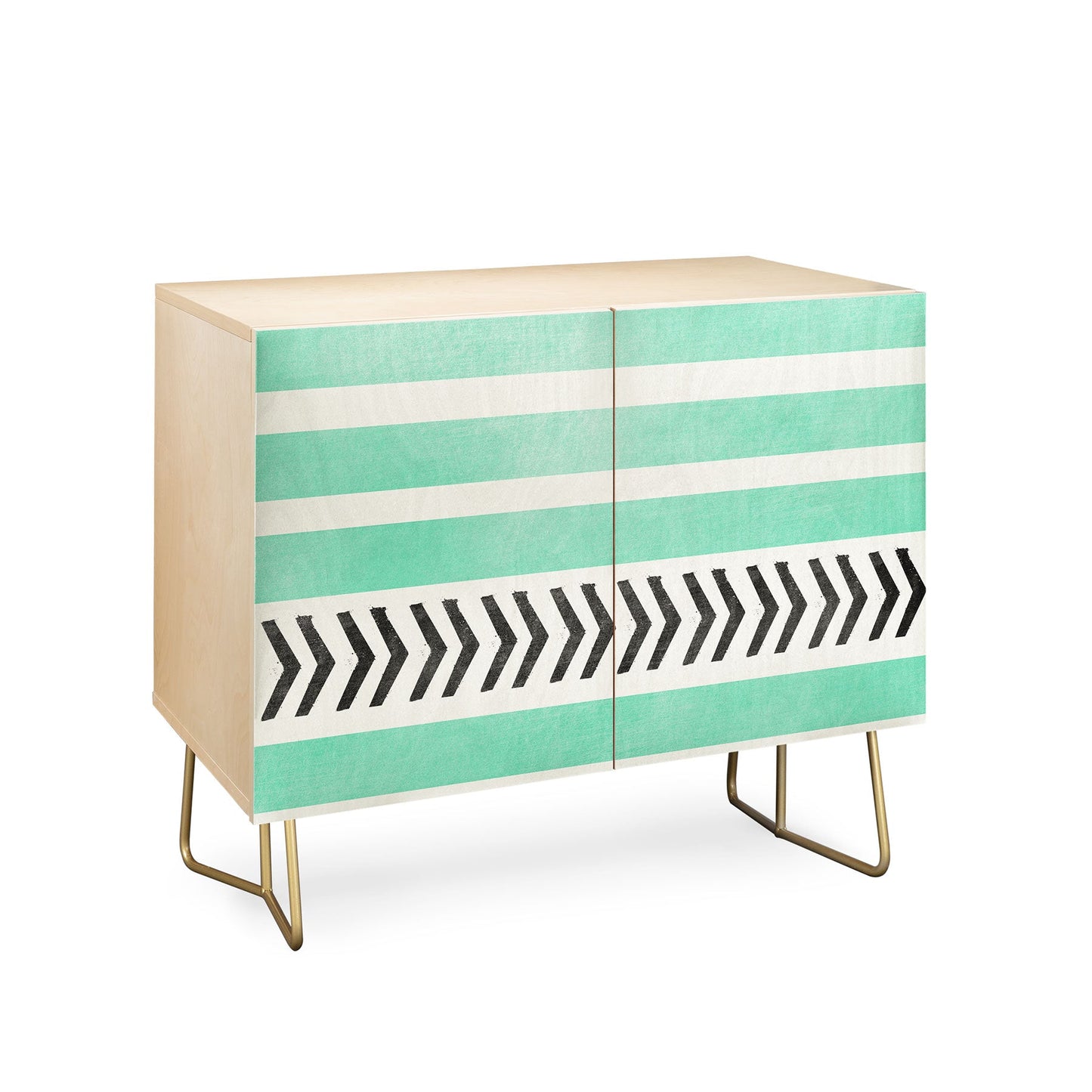 Allyson Johnson Mint Stripes And Arrows Credenza