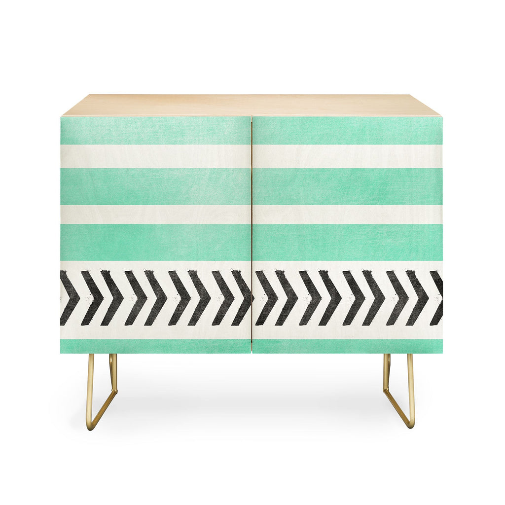 Allyson Johnson Mint Stripes And Arrows Credenza