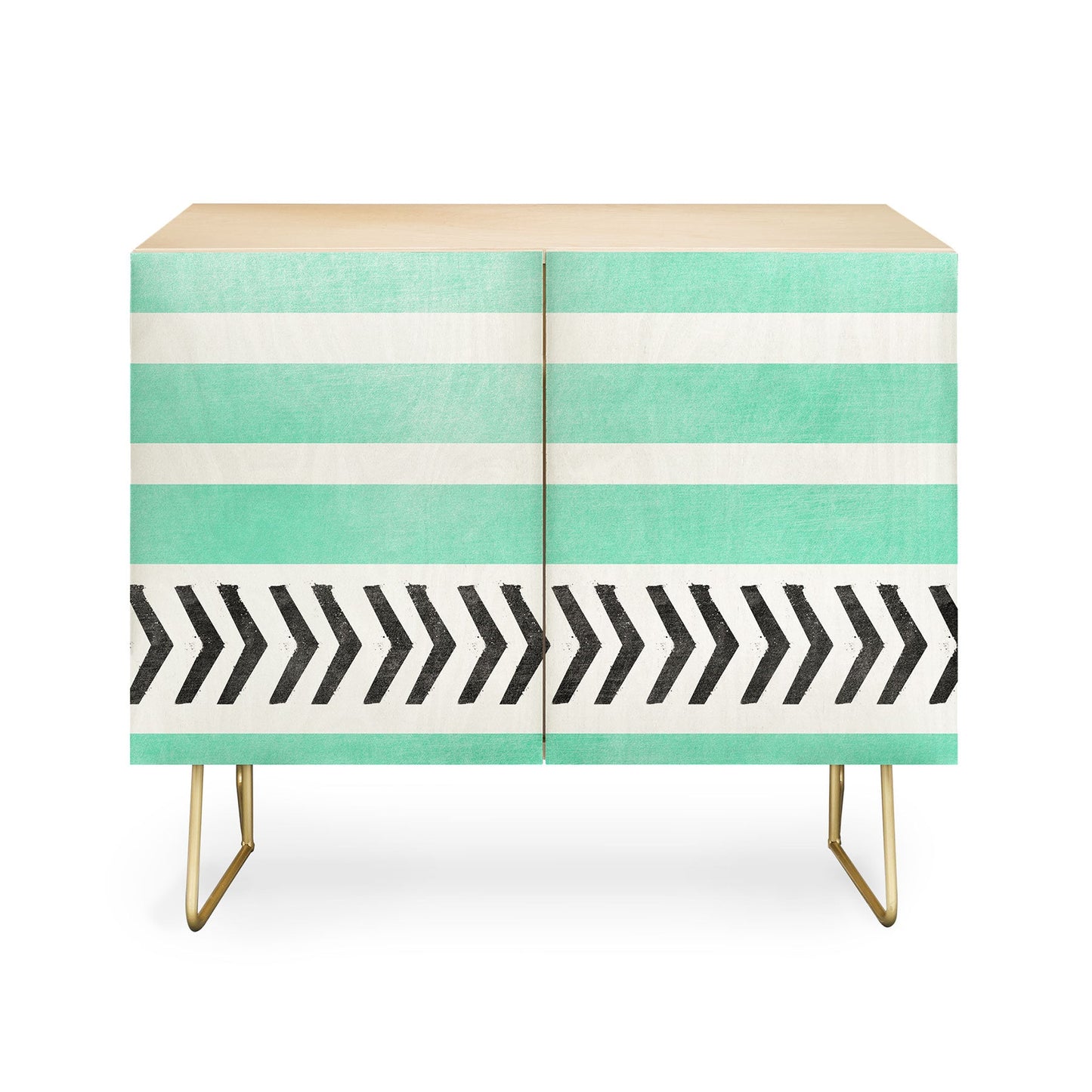 Allyson Johnson Mint Stripes And Arrows Credenza