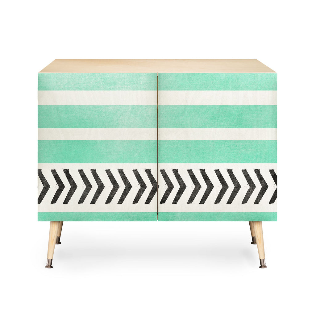 Allyson Johnson Mint Stripes And Arrows Credenza