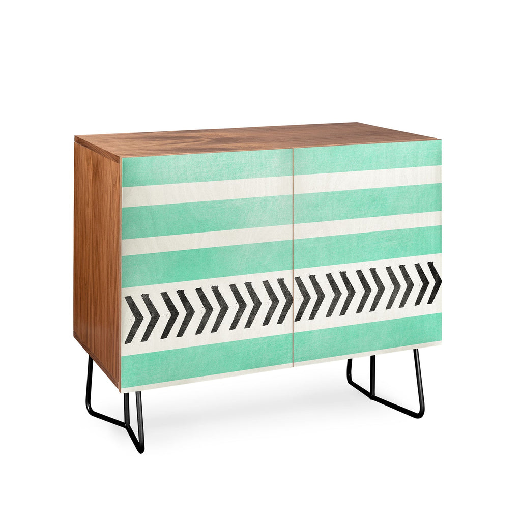 Allyson Johnson Mint Stripes And Arrows Credenza