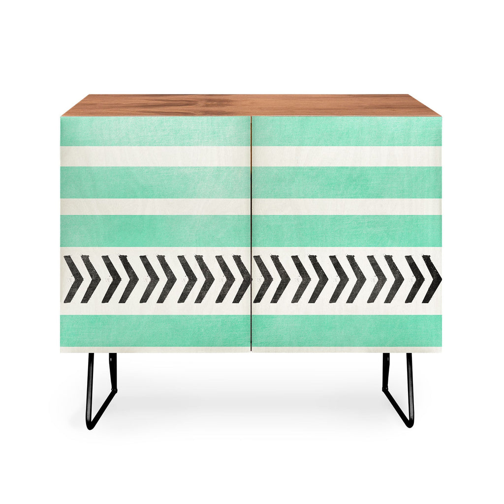 Allyson Johnson Mint Stripes And Arrows Credenza