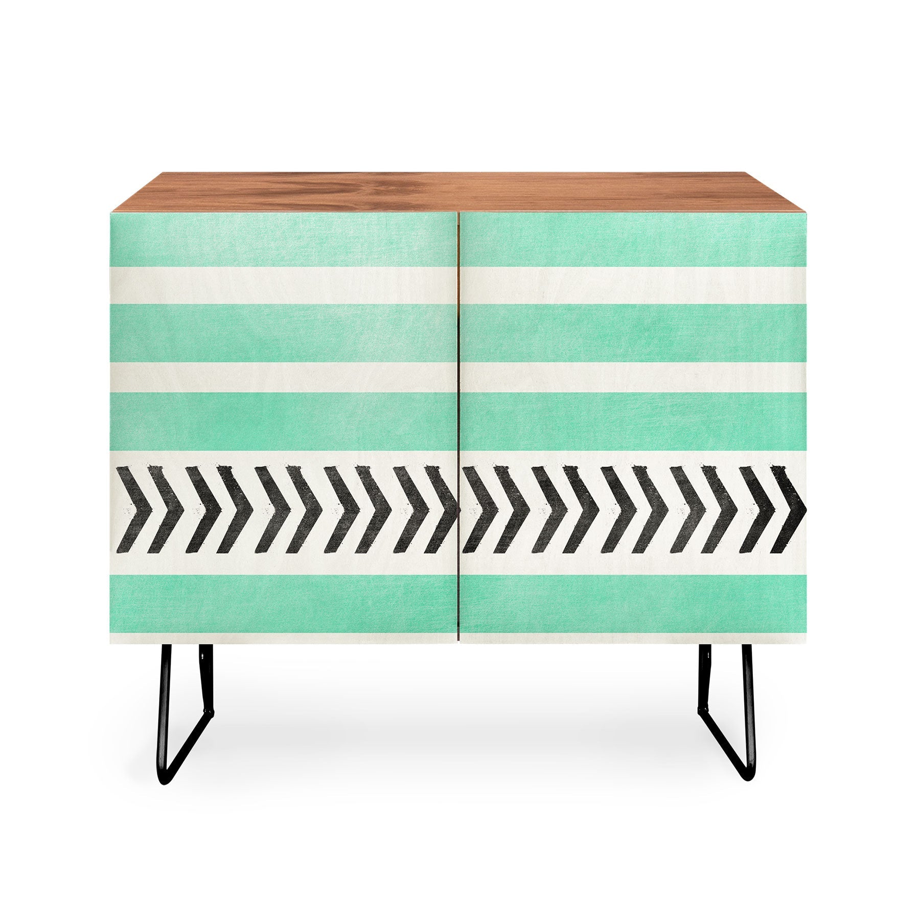 Allyson Johnson Mint Stripes And Arrows Credenza