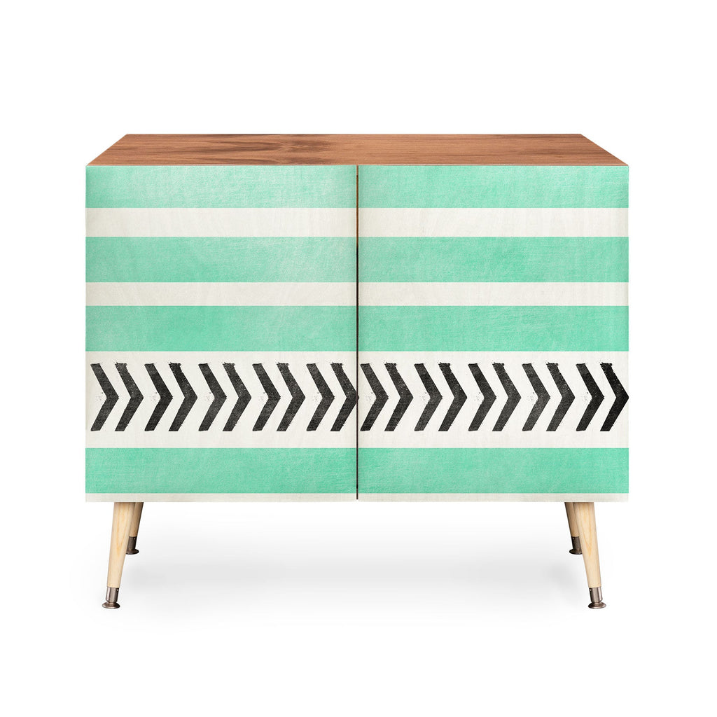 Allyson Johnson Mint Stripes And Arrows Credenza