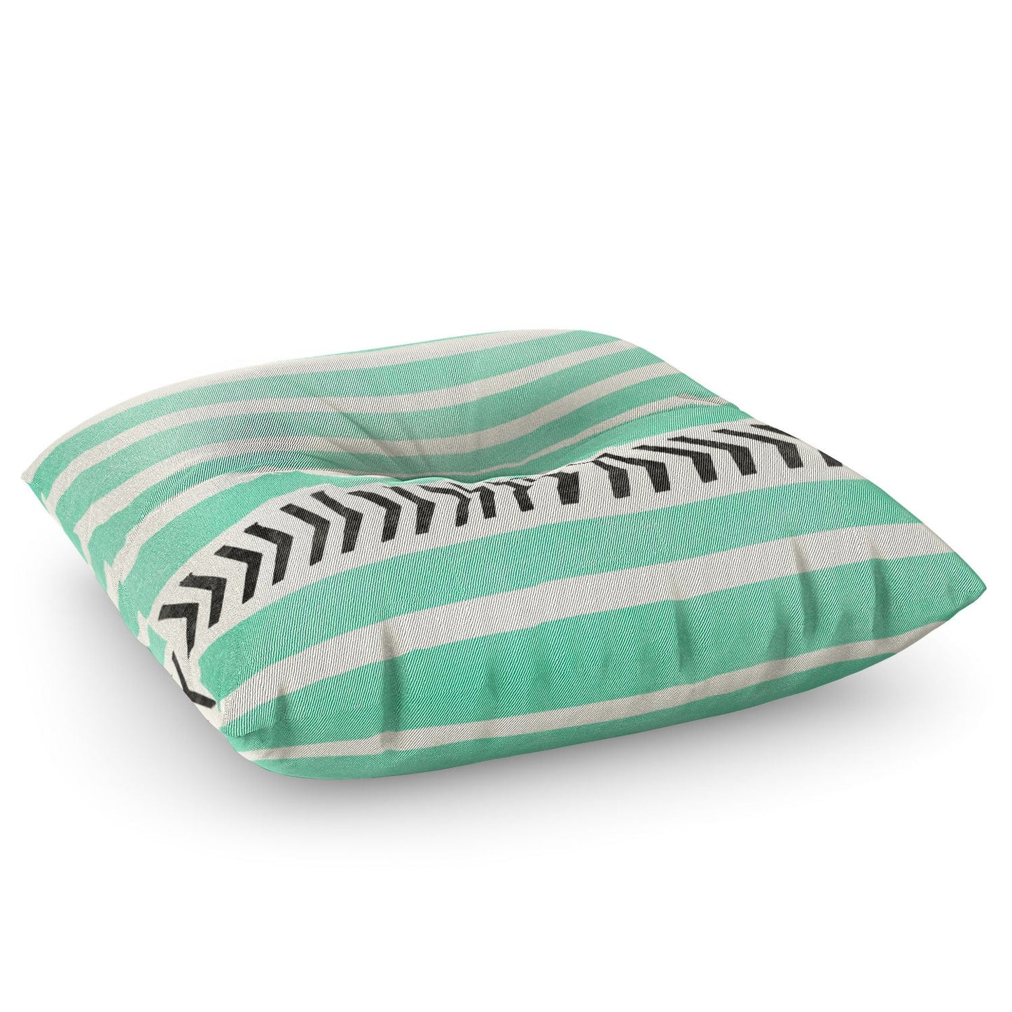 Allyson Johnson Mint Stripes And Arrows Floor Pillow Square