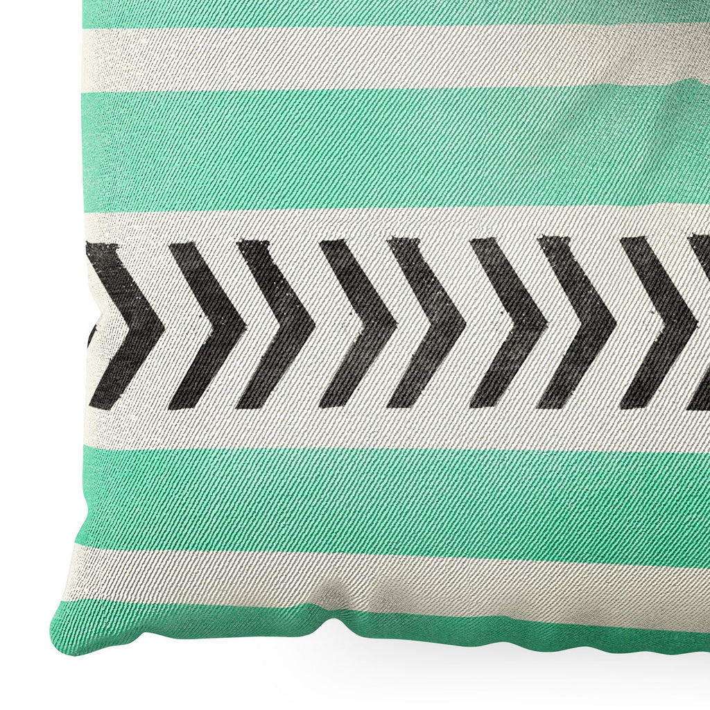 Allyson Johnson Mint Stripes And Arrows Floor Pillow Square