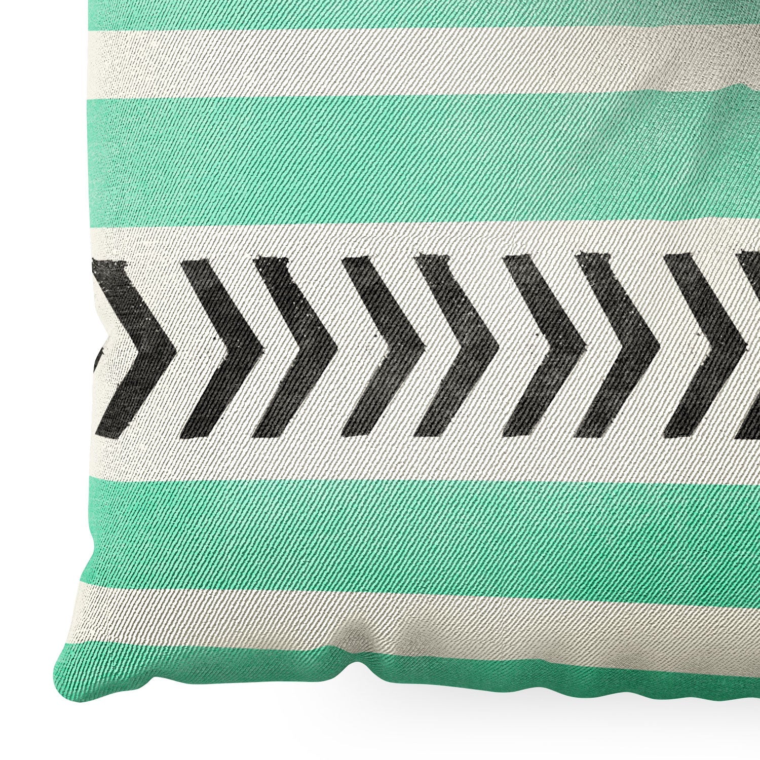 Allyson Johnson Mint Stripes And Arrows Floor Pillow Square