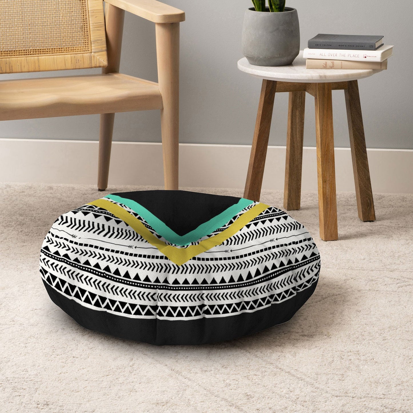 Allyson Johnson Mixed Aztec 1 Floor Pillow Round