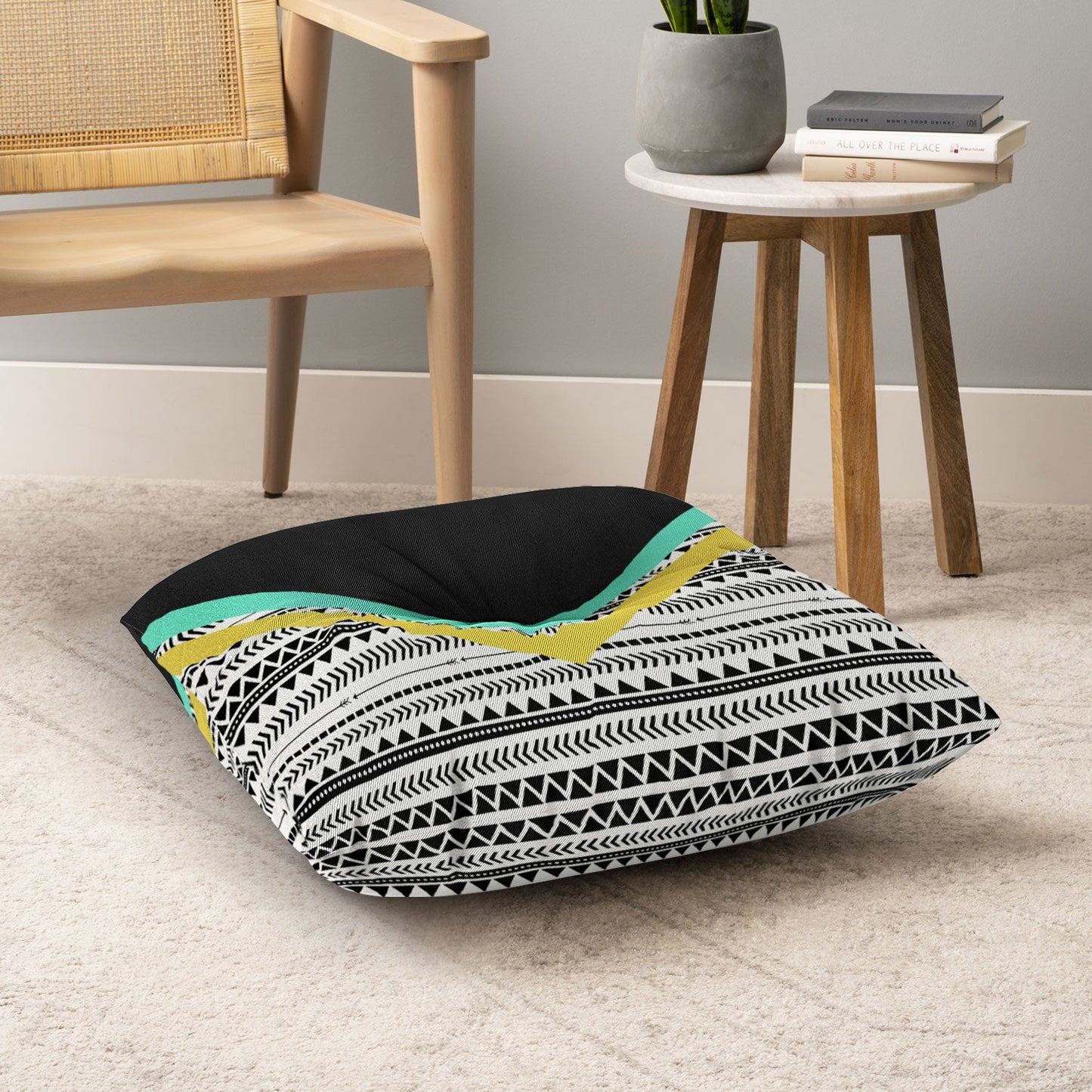 Allyson Johnson Mixed Aztec 1 Floor Pillow Square