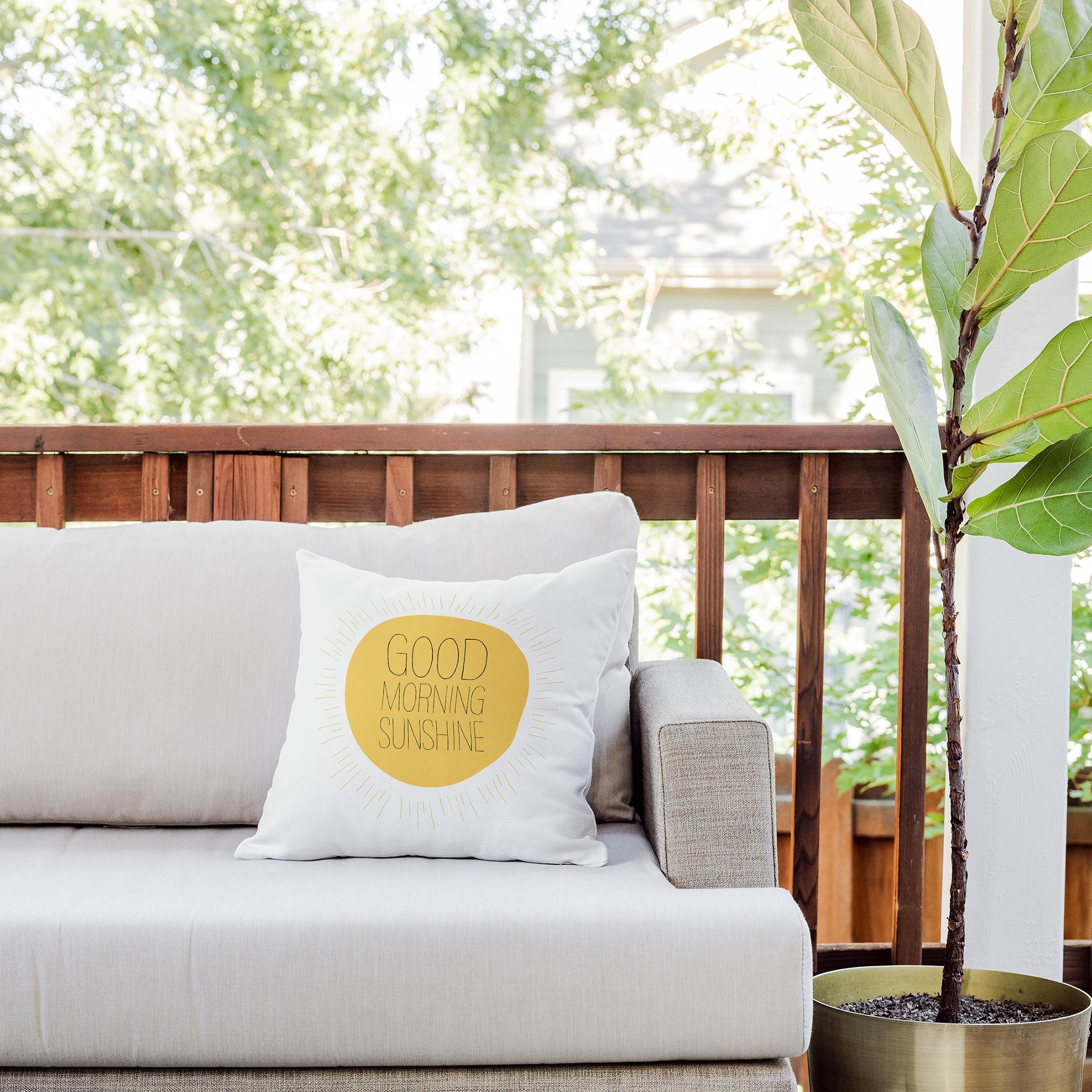 Allyson Johnson Morning Sunshine Outdoor Throw Pillow
