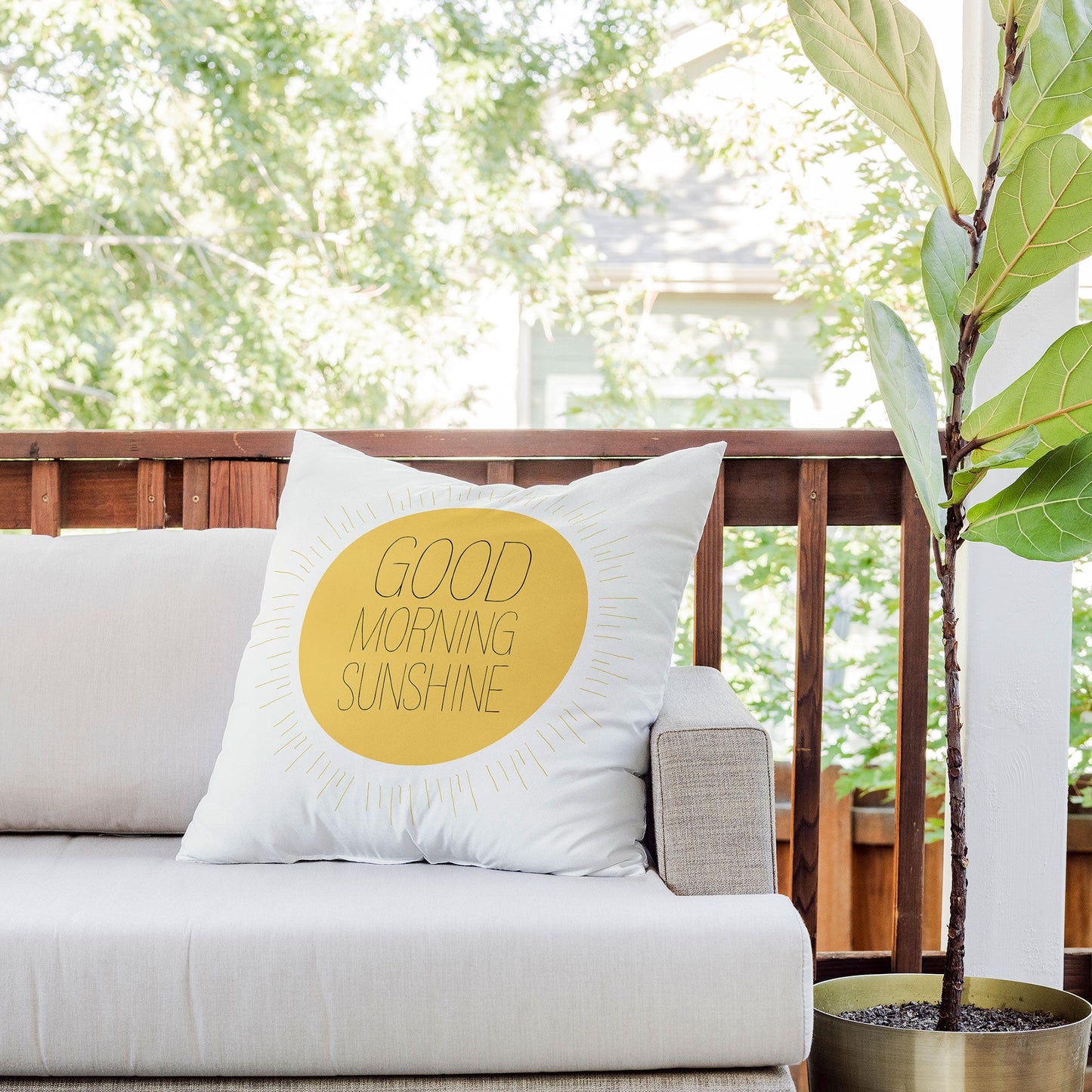 Allyson Johnson Morning Sunshine Outdoor Throw Pillow