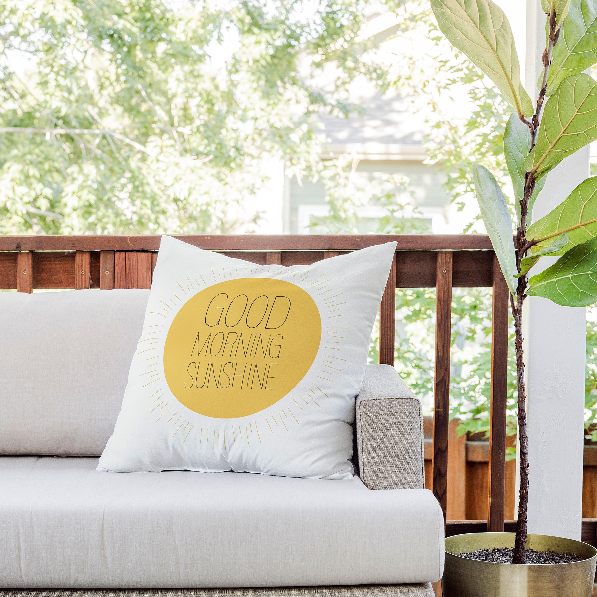 Allyson Johnson Morning Sunshine Outdoor Throw Pillow