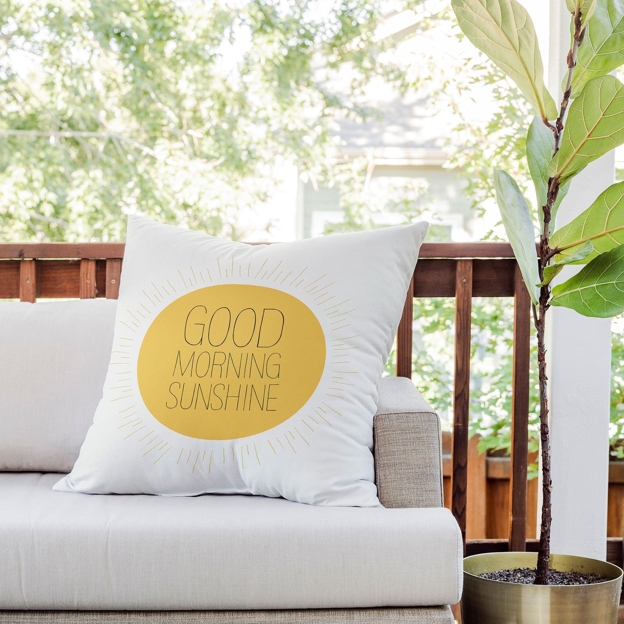 Allyson Johnson Morning Sunshine Outdoor Throw Pillow