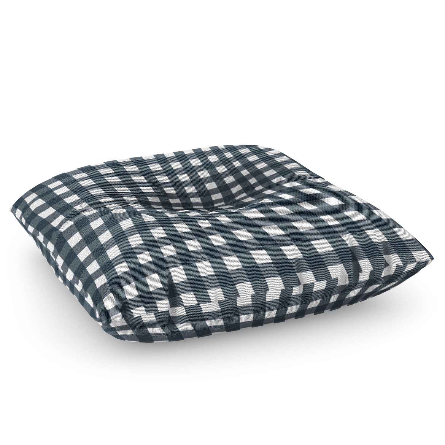 Allyson Johnson Navy Check Floor Pillow Square