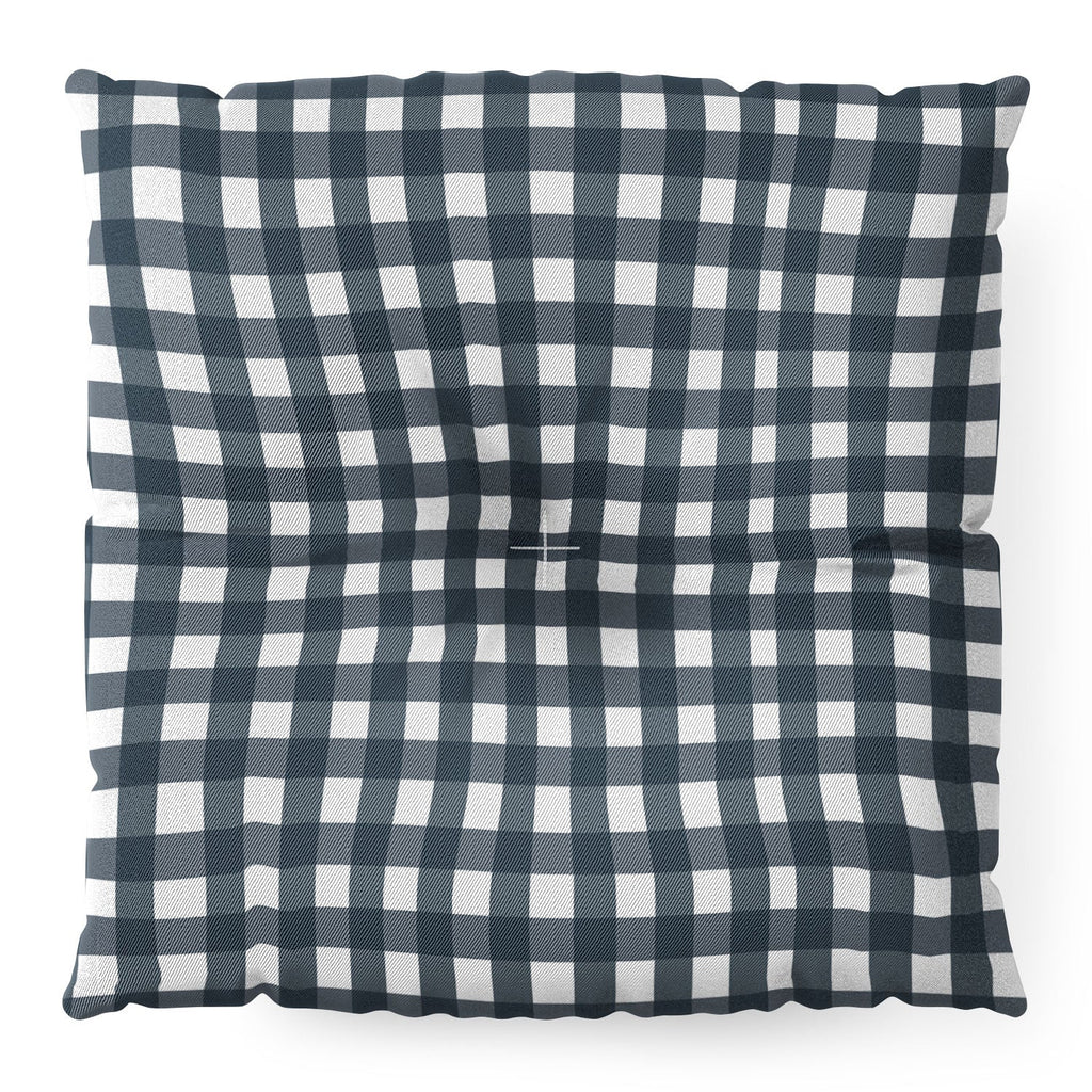 Allyson Johnson Navy Check Floor Pillow Square