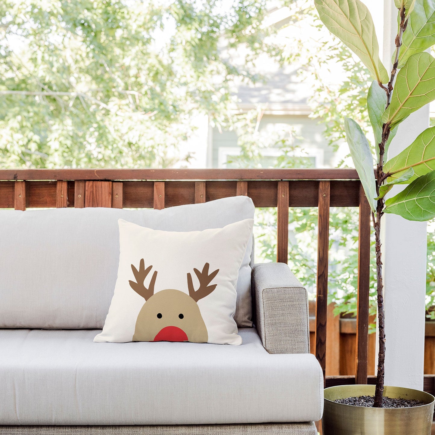 Allyson Johnson Reindeer Outdoor Throw Pillow