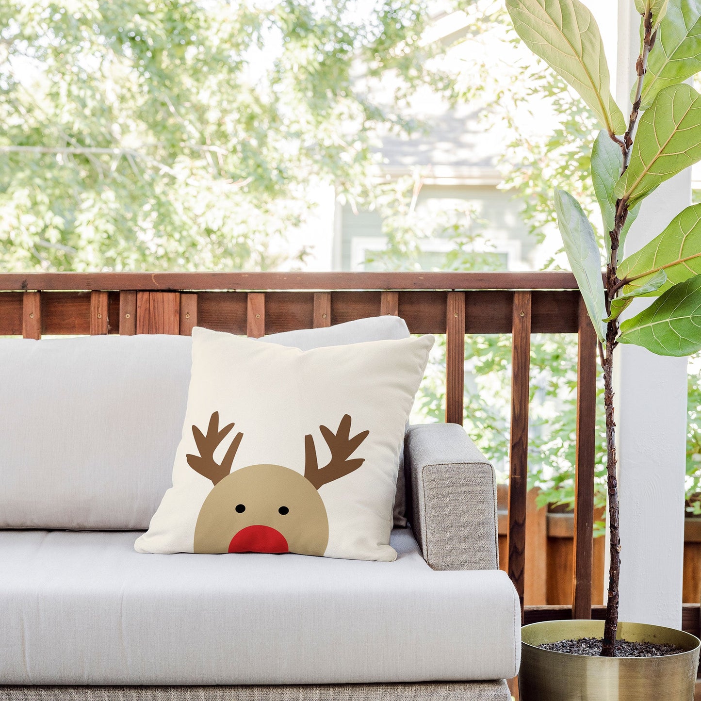 Allyson Johnson Reindeer Outdoor Throw Pillow