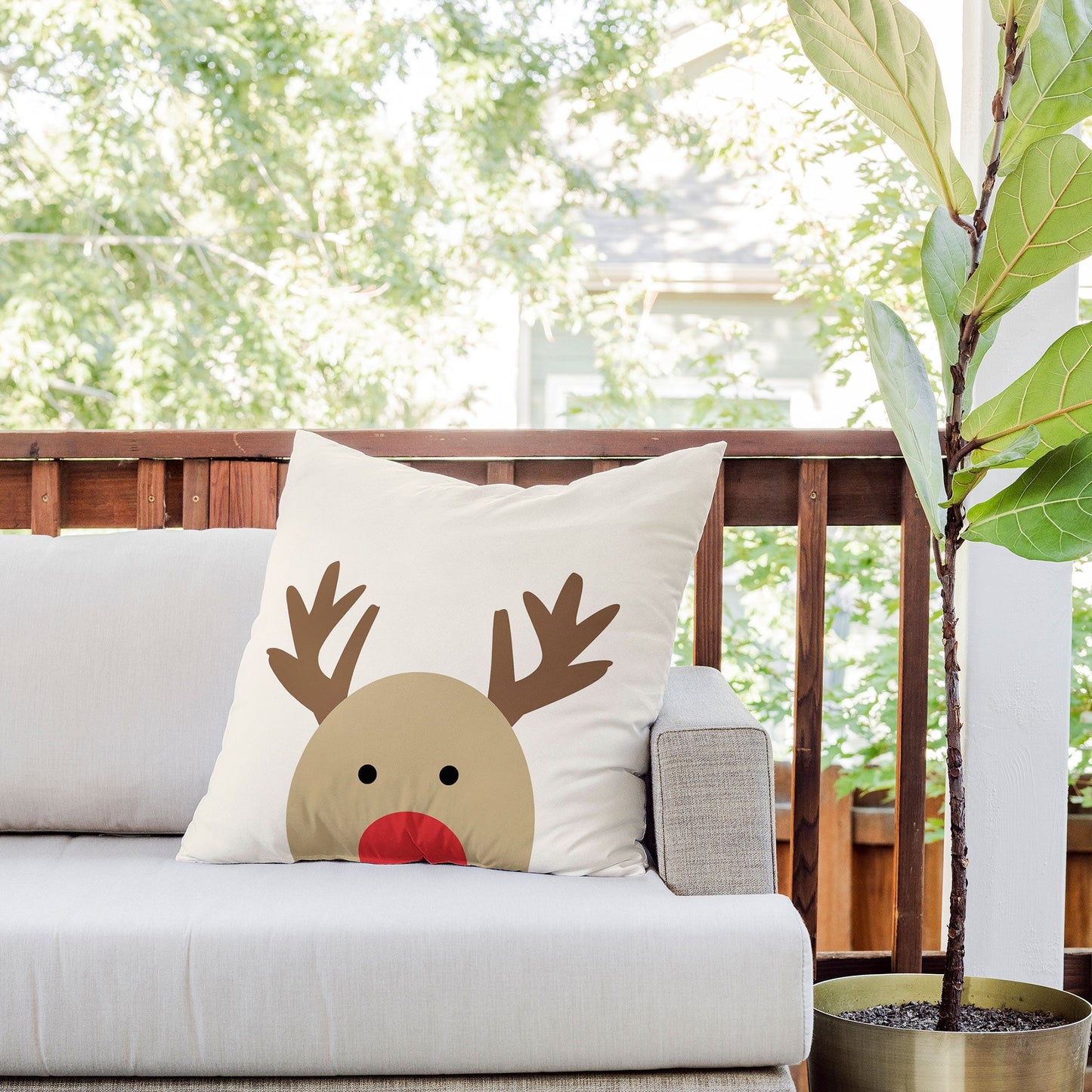 Allyson Johnson Reindeer Outdoor Throw Pillow