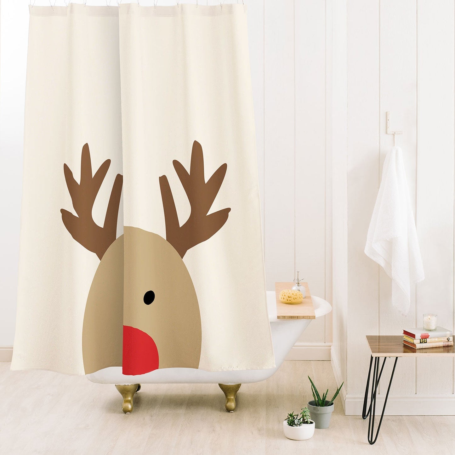 Allyson Johnson Reindeer Shower Curtain