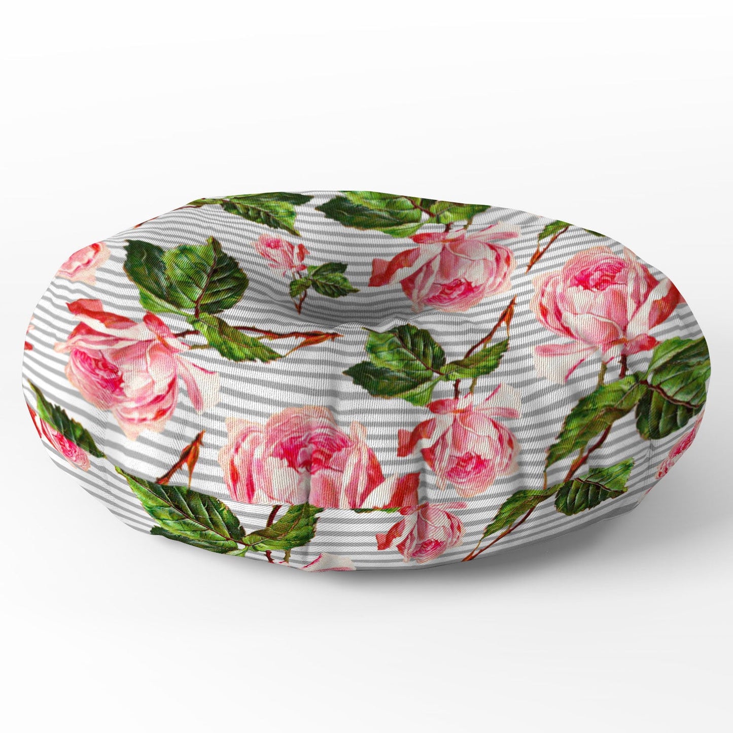 Allyson Johnson Roses and stripes Floor Pillow Round