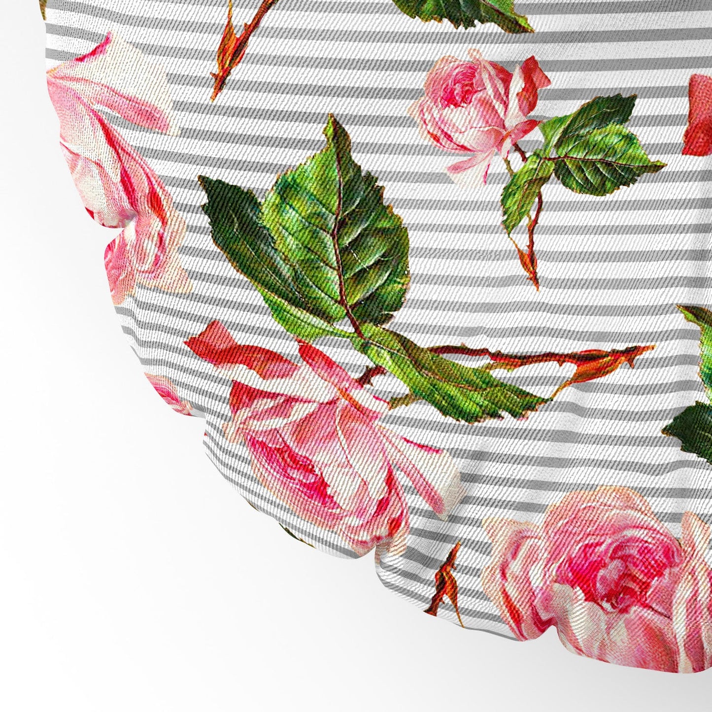 Allyson Johnson Roses and stripes Floor Pillow Round
