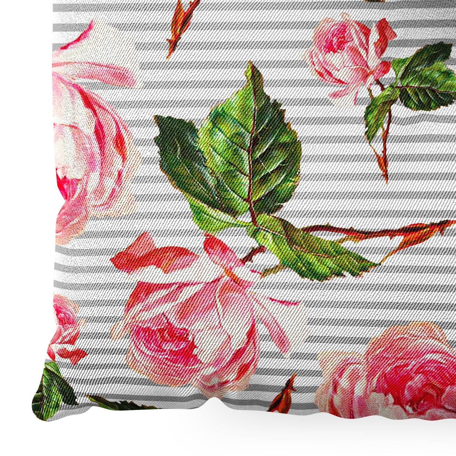 Allyson Johnson Roses and stripes Floor Pillow Square