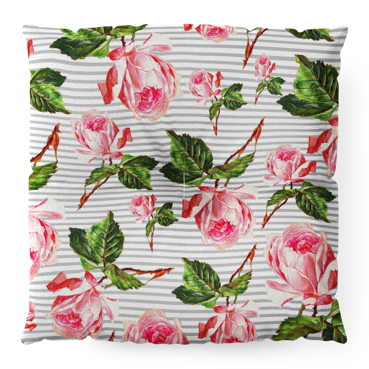 Allyson Johnson Roses and stripes Floor Pillow Square