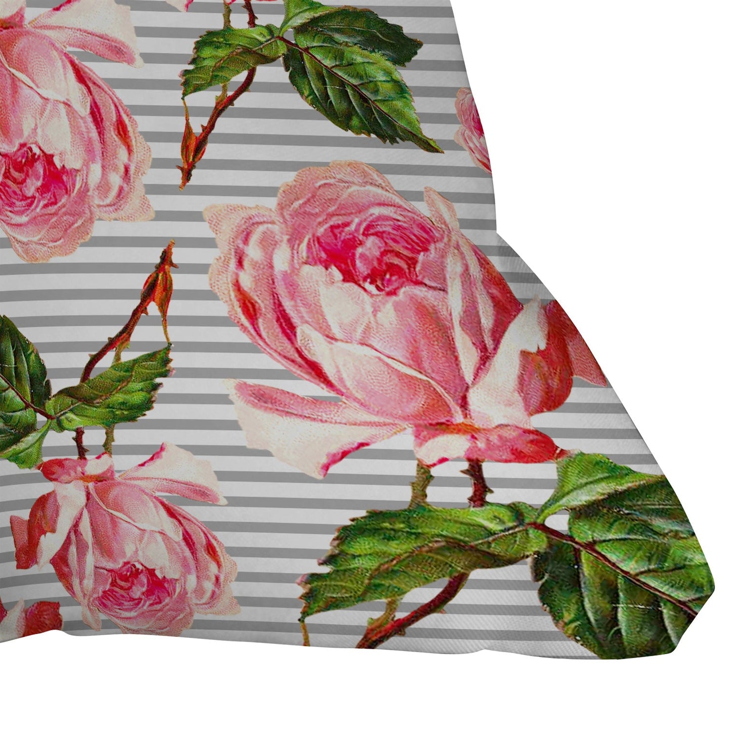 Allyson Johnson Roses and stripes Throw Pillow
