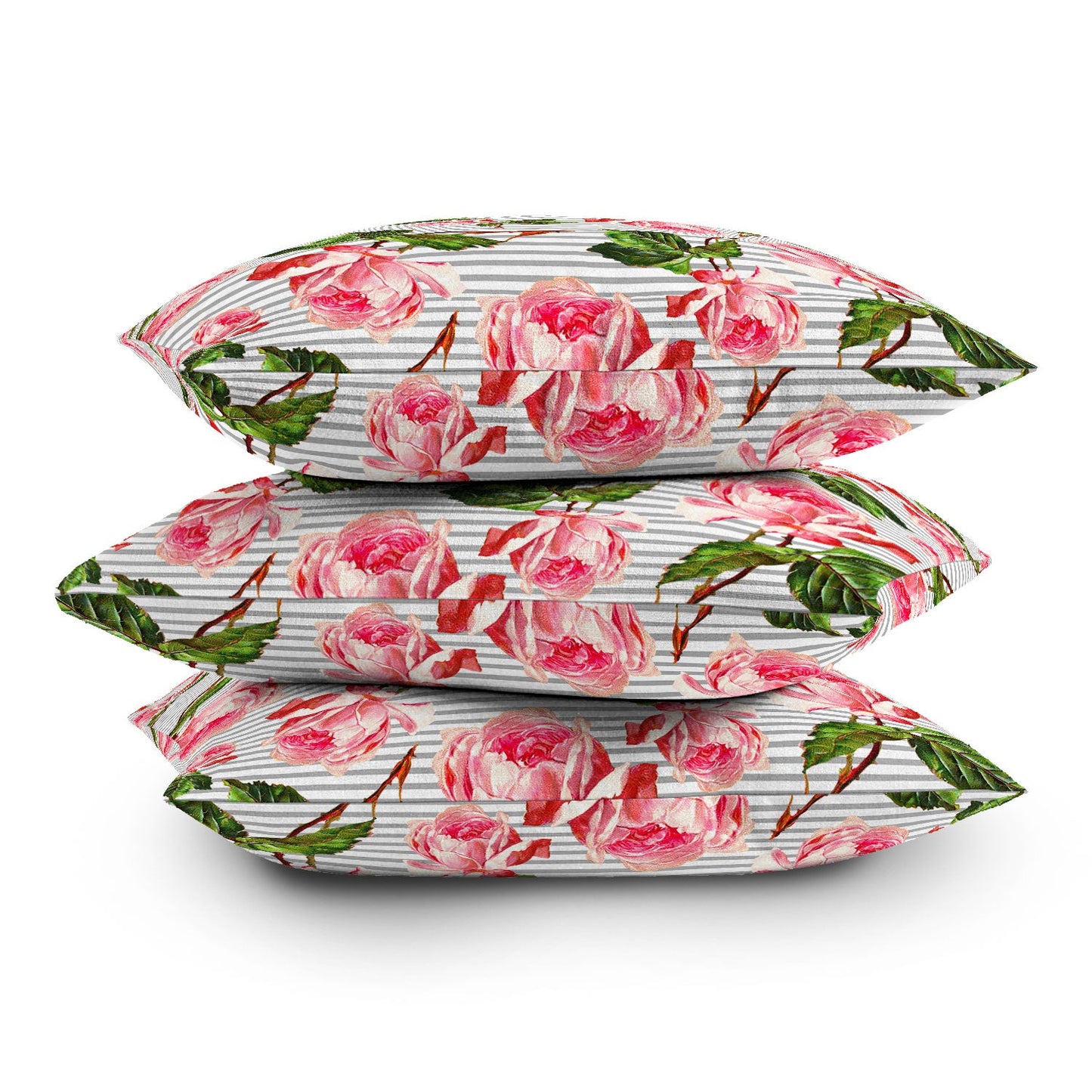 Allyson Johnson Roses and stripes Throw Pillow