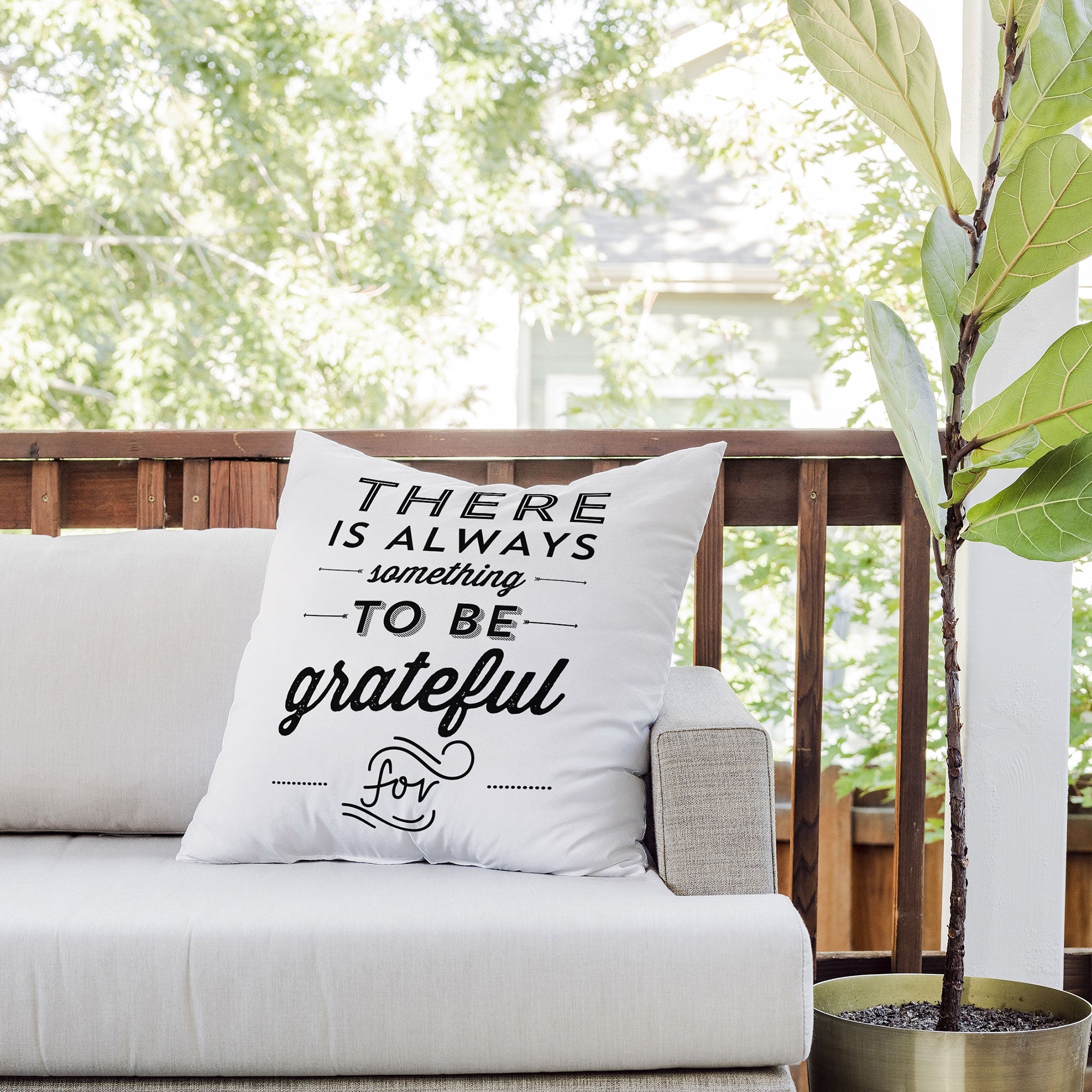 Allyson Johnson Something To Be Grateful For Outdoor Throw Pillow