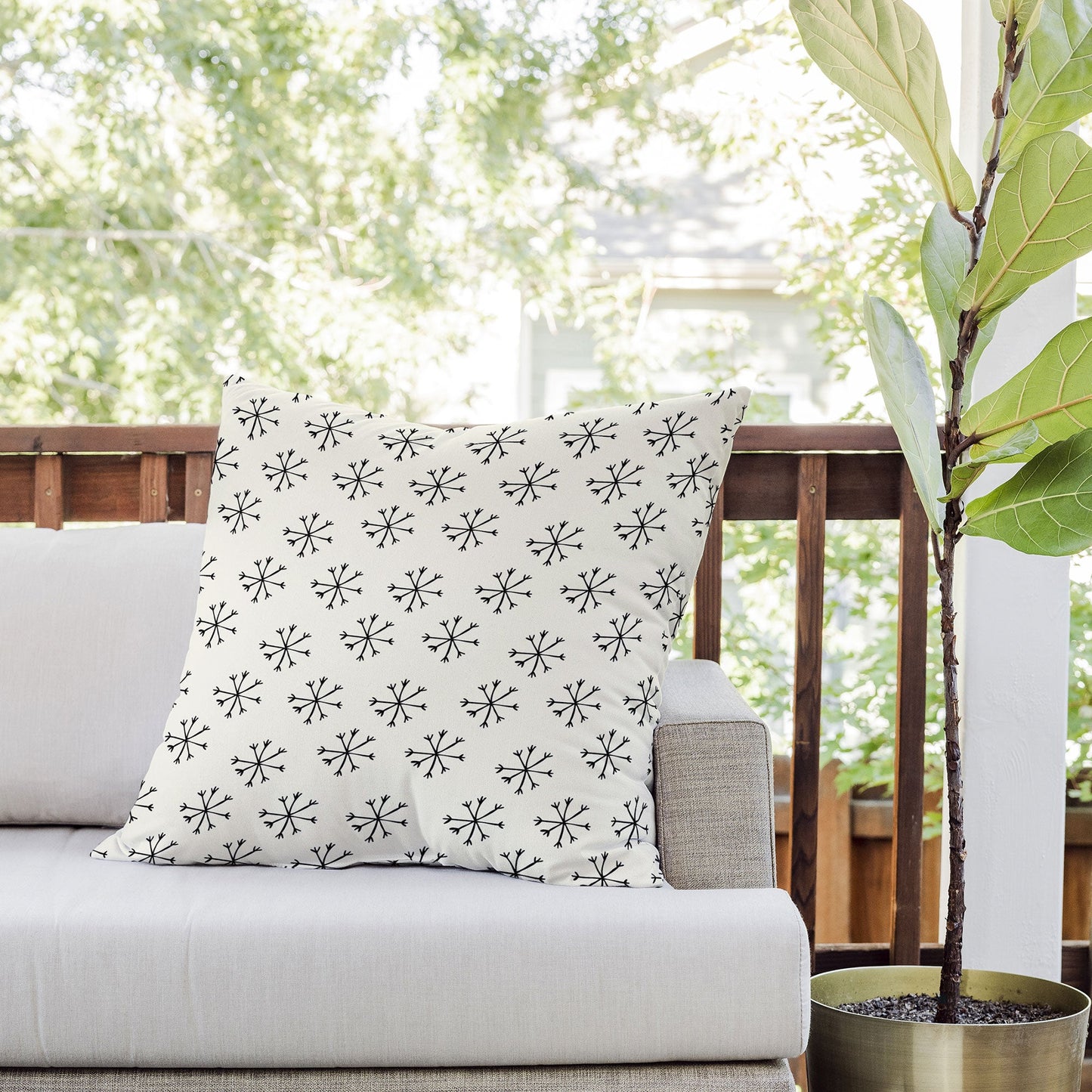 Allyson Johnson Very Snowy Outdoor Throw Pillow