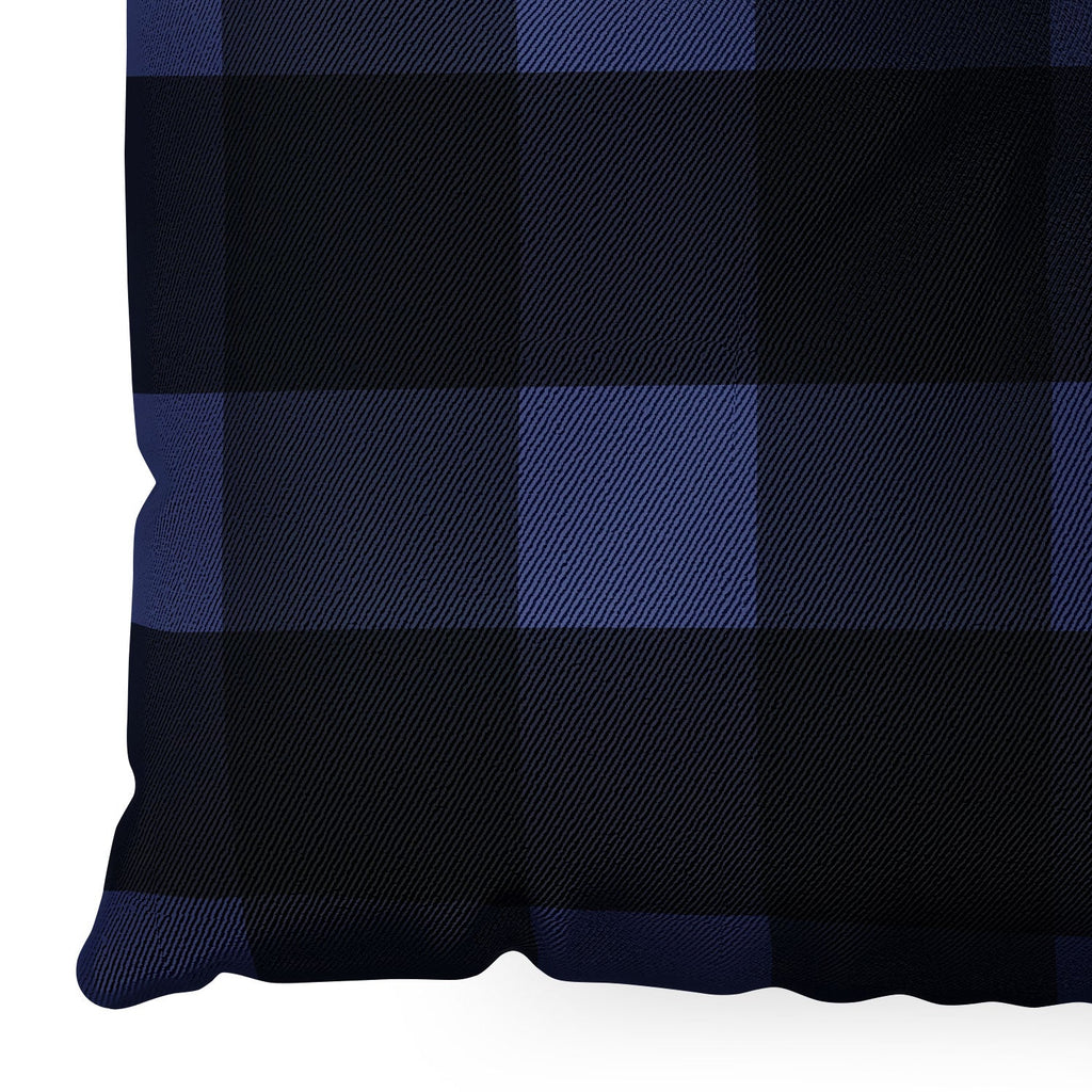 Allyson Johnson Woodsy Blue Plaid Floor Pillow Square