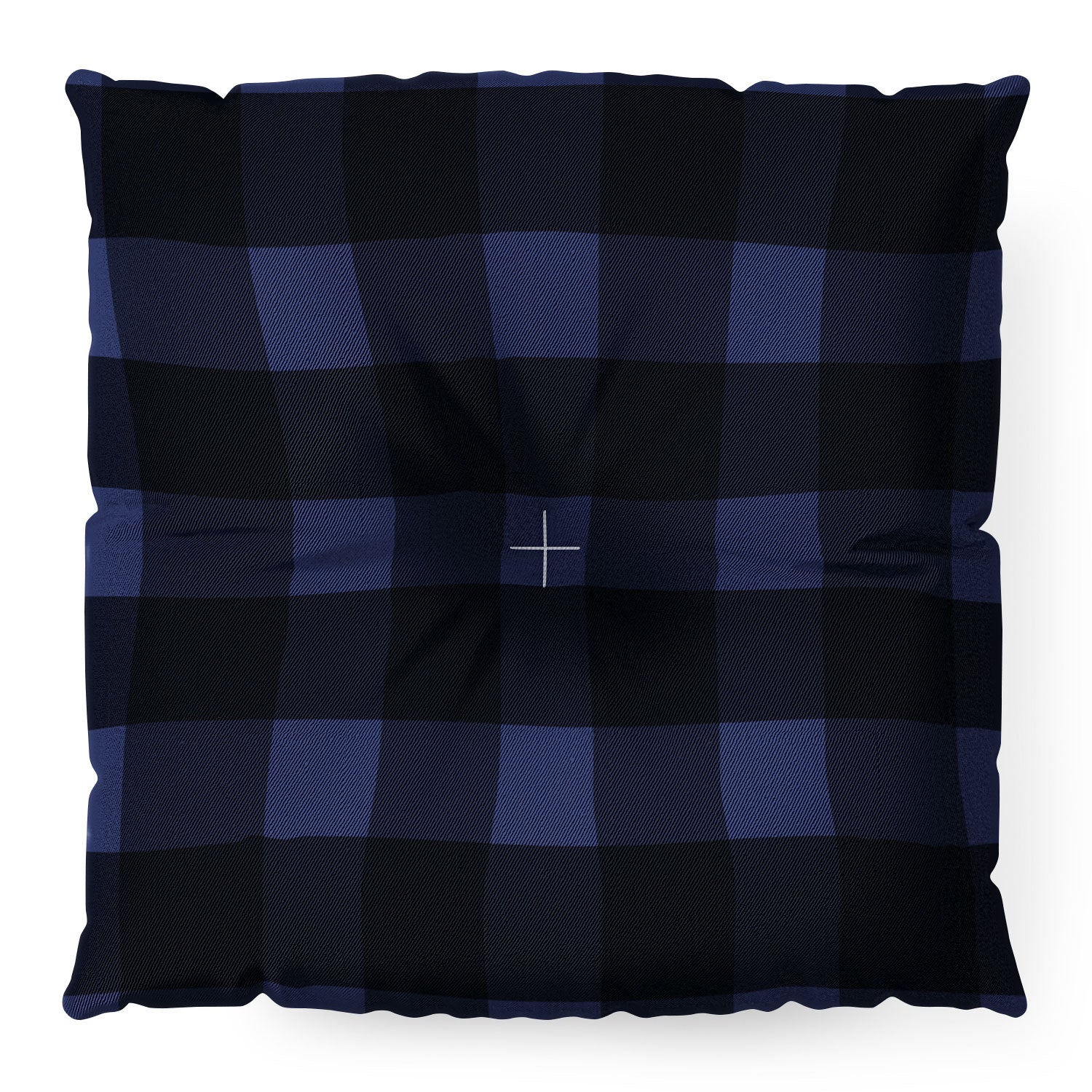 Allyson Johnson Woodsy Blue Plaid Floor Pillow Square
